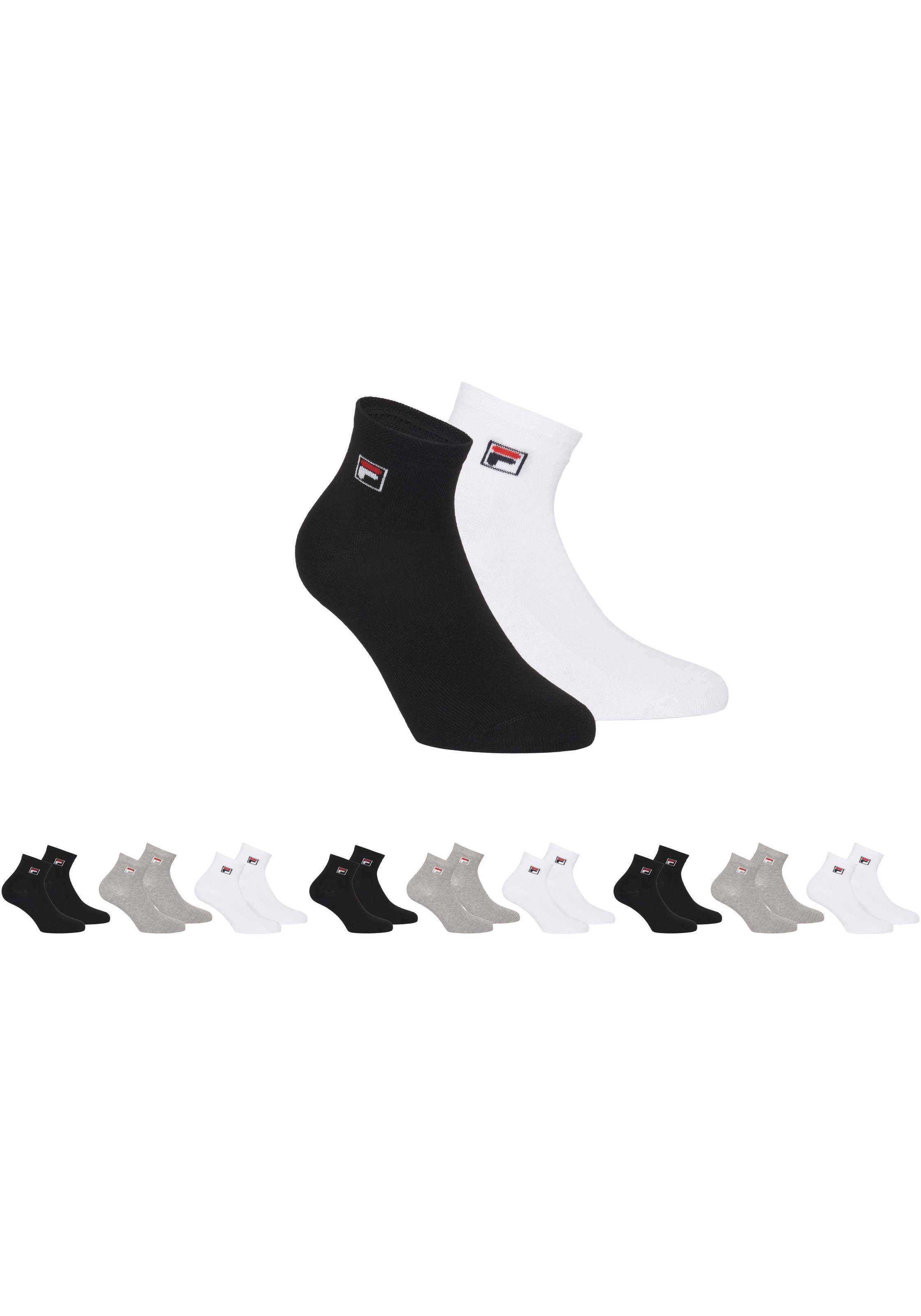 Fila Kurzsocken "UNISEX QUARTER PLAIN SOCKS" 9 Stk. tlg. mit Logo-Schriftzu günstig online kaufen