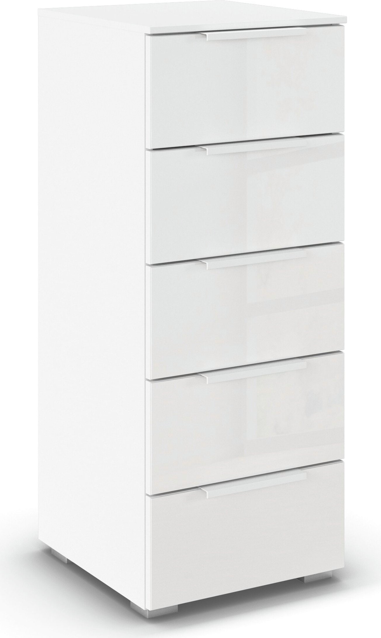 rauch Schubkastenkommode "Highboard Sideboard Kommode MONTCLAR Frontauswahl Dekor/Hochglanz/Glas" in 2 Breiten: 40 oder 80 cm / Höhe 100 cm, inkl. Soft-Close-Funktion, mit 5 geräumigen Schubladen, viele Griffvarianten MADE IN GERMANY