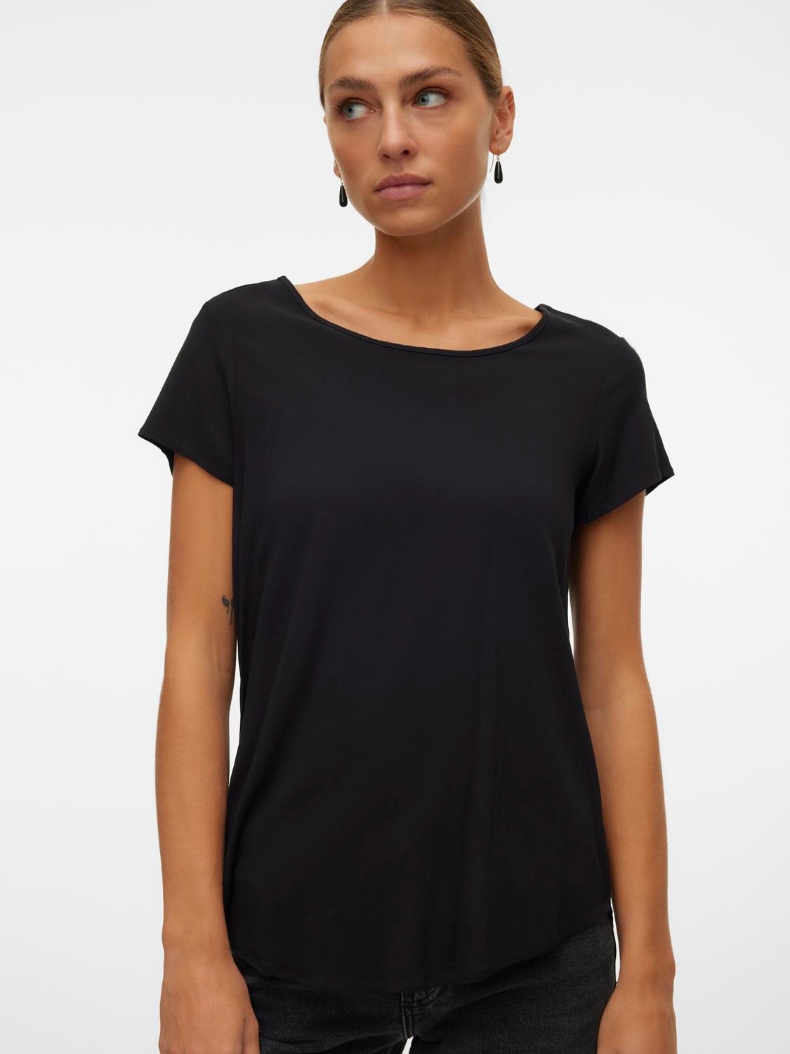 Vero Moda "VMBELLA SS TOP WVN GA NOOS" Viskosemischung, abgerundeter Saum günstig online kaufen