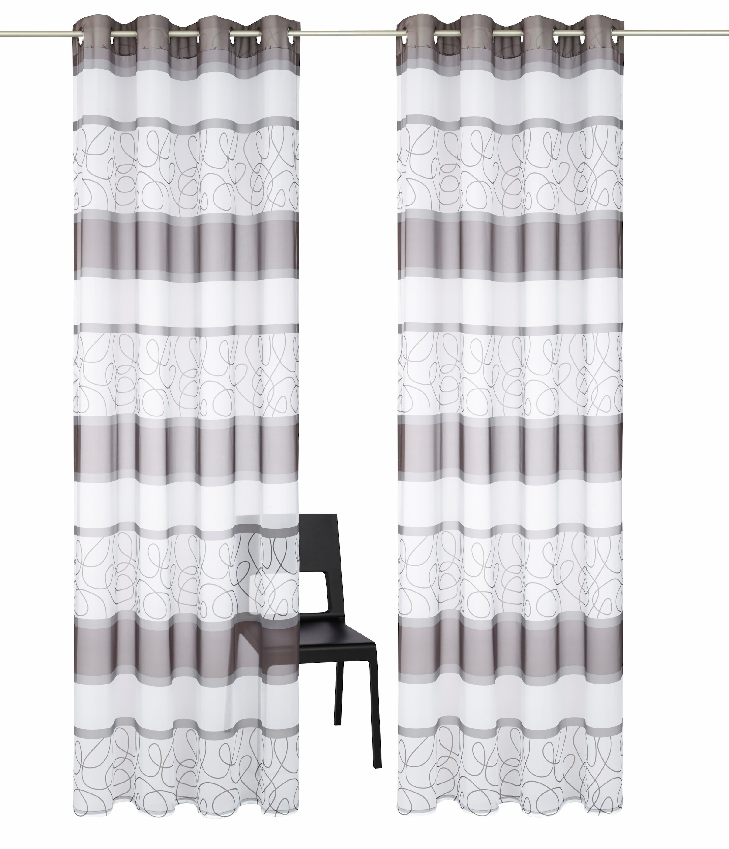 my home Gardine "Napala" Ösen 2 Stk. tlg. Vorhang, 2-er Set, Fertiggardine, günstig online kaufen