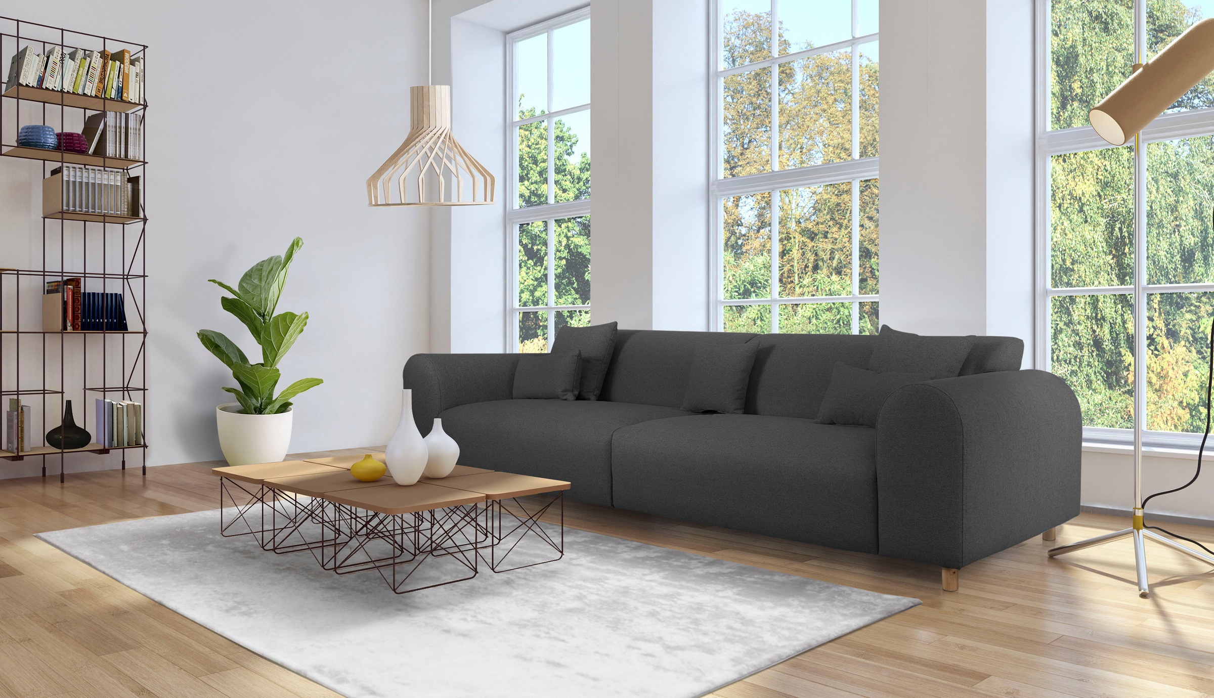 Home affaire Big-Sofa "Svennis" in 2 Bezugsqualitäten, B/T/H: 314/98/83 cm günstig online kaufen