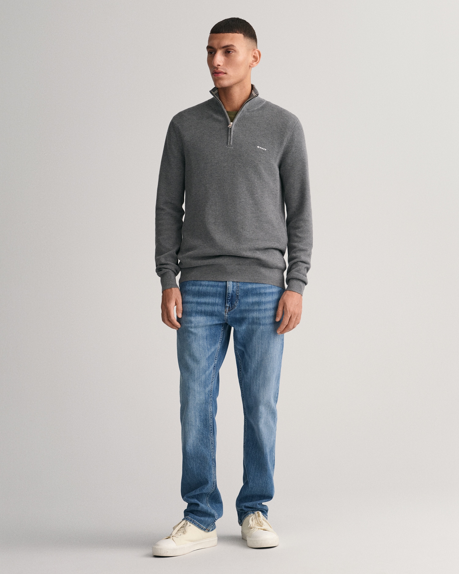 Gant Troyer »COTTON PIQUE HALF ZIP« mit Piqué-Struktur