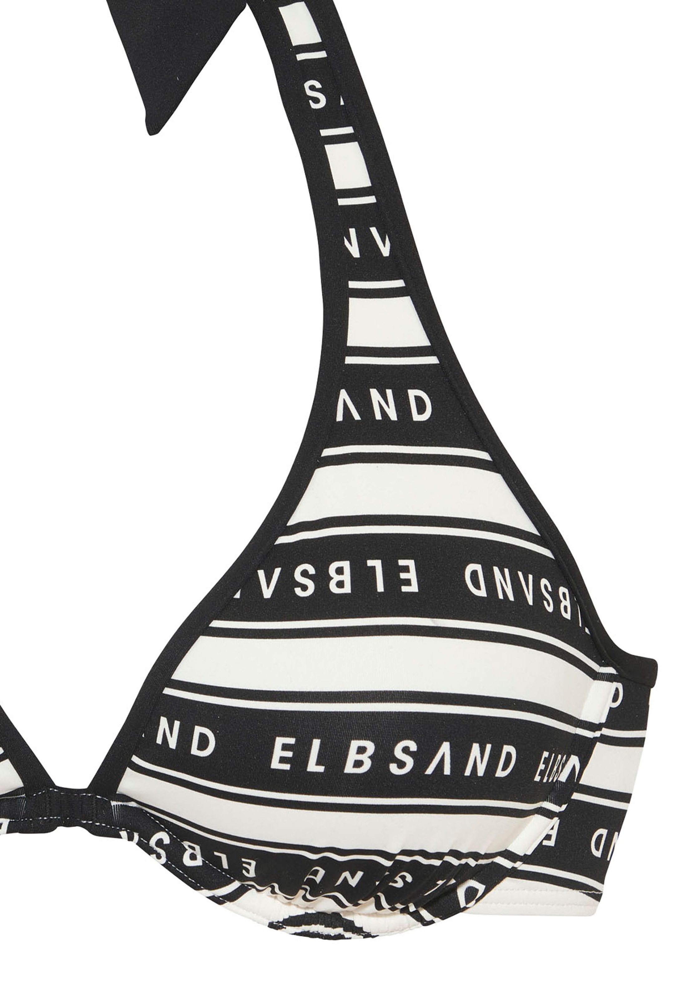 Thumbnail - Elbsand Bügel-Bikini "Zone" mit kontrastfarbenen Streifen und Schriftzügen