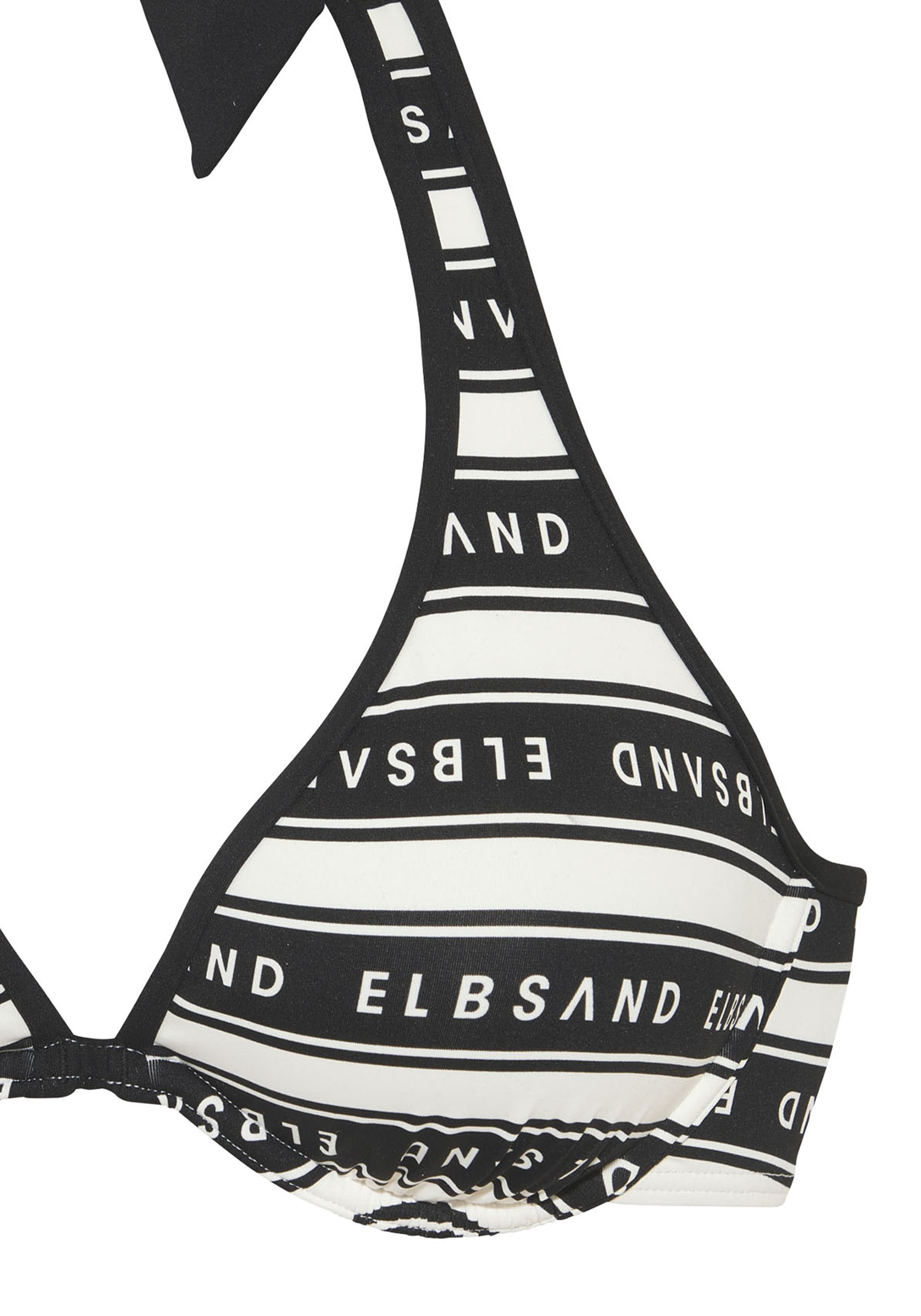 Thumbnail - Elbsand Bügel-Bikini "Zone" Set, mit kontrastfarbenen Streifen und Schriftzügen