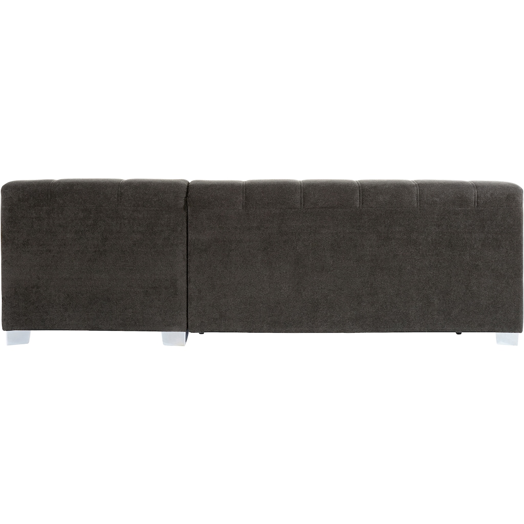 INOSIGN Ecksofa »Turah incl. Zierkissen, moderne Steppung, auch in Leder«, wahlweise mit Bettfunktion, Schlafsofa, B/T/H: 239/152/75 cm, L-Form