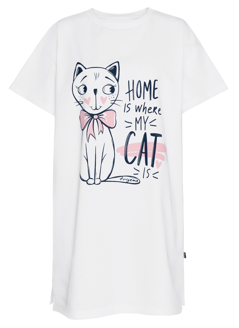 Trigema Pyjama "TRIGEMA Bigshirt mit süßem Katzen-Printmotiv" 1 Stk. tlg. günstig online kaufen