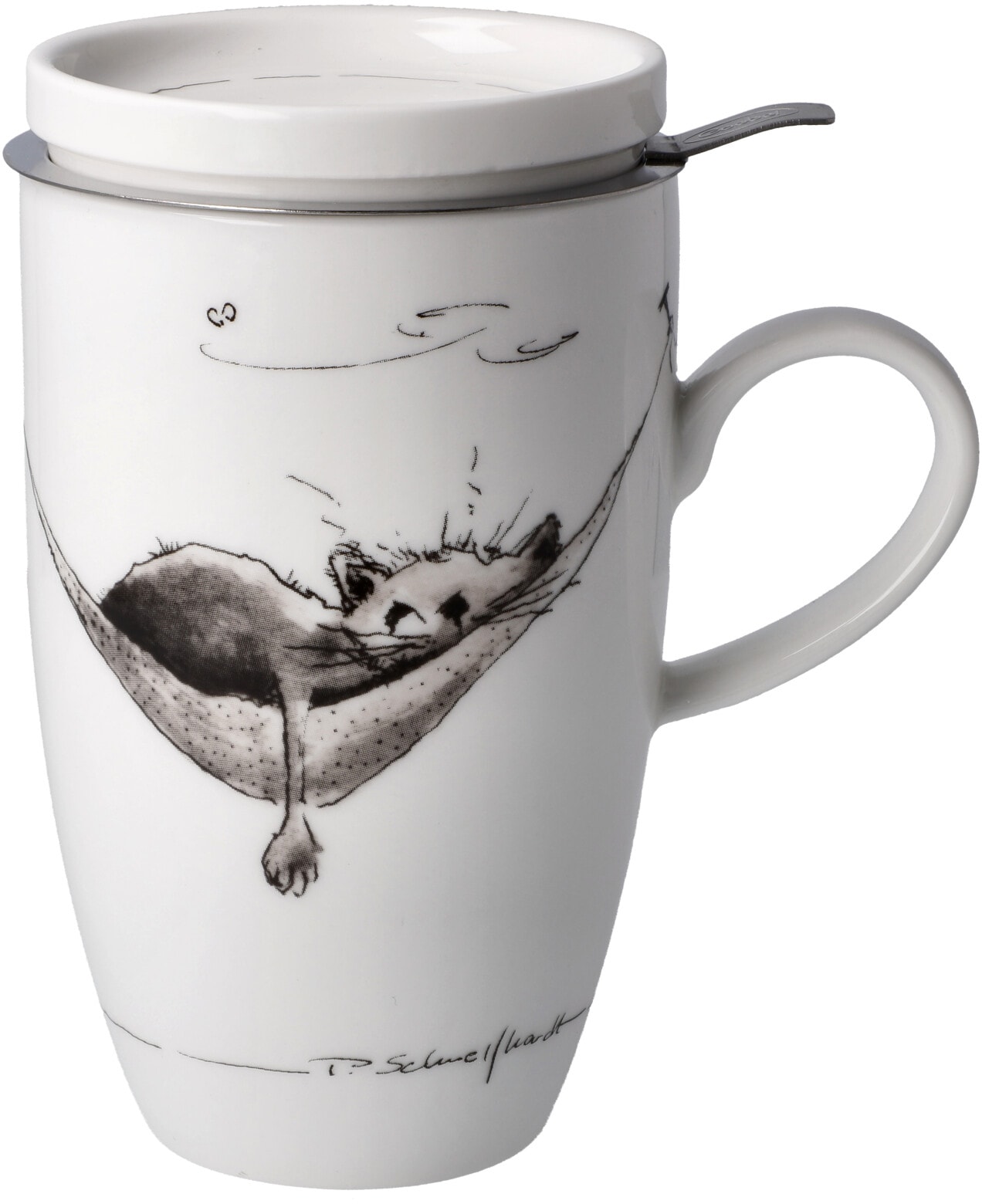 Goebel Tasse »Peter Schnellhardt«, Teetasse mit Deckel und Sieb, Peter Schnellhardt - Mittagspause