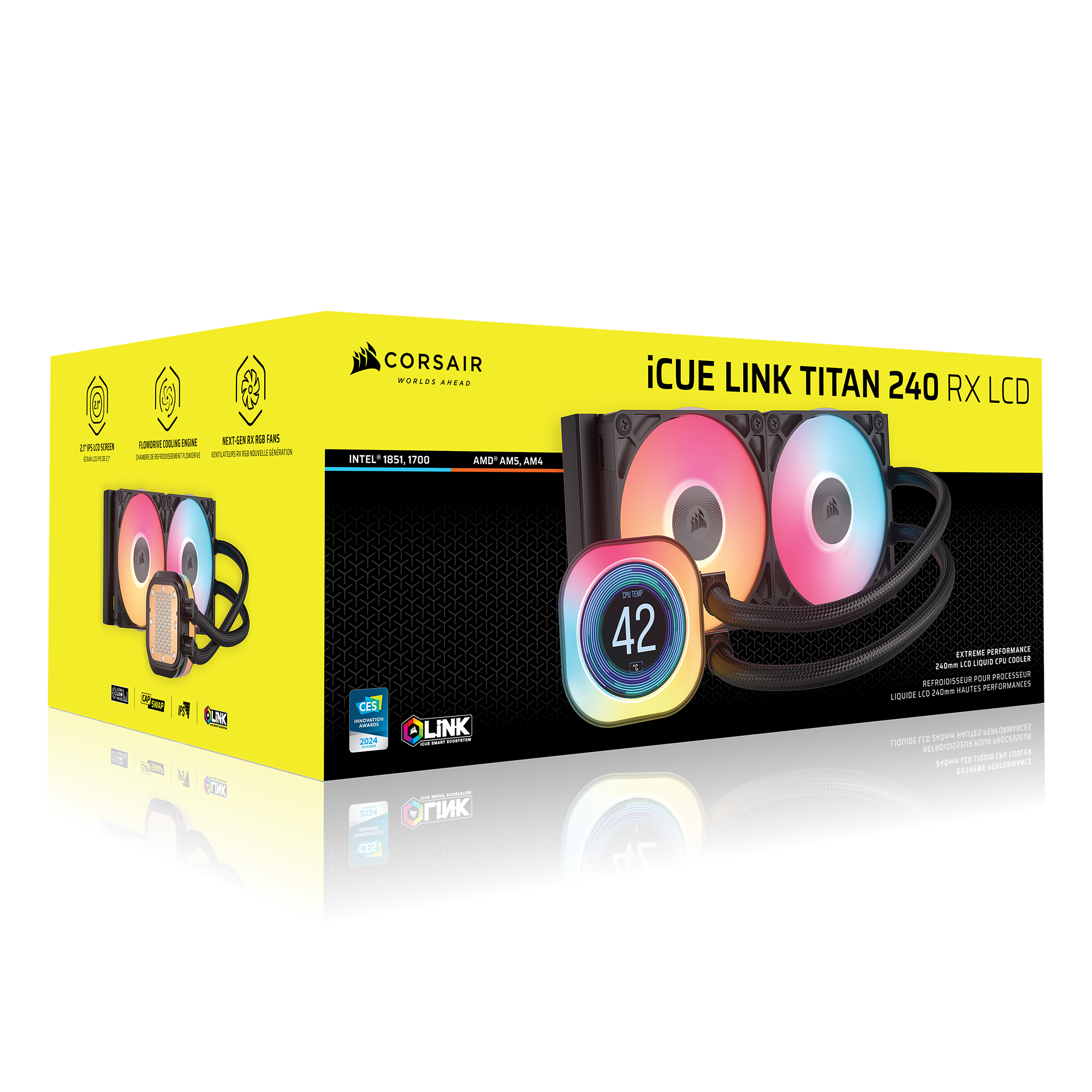 Corsair CPU Kühler »iCUE LINK TITAN 240 RX LCD«, Flüssig