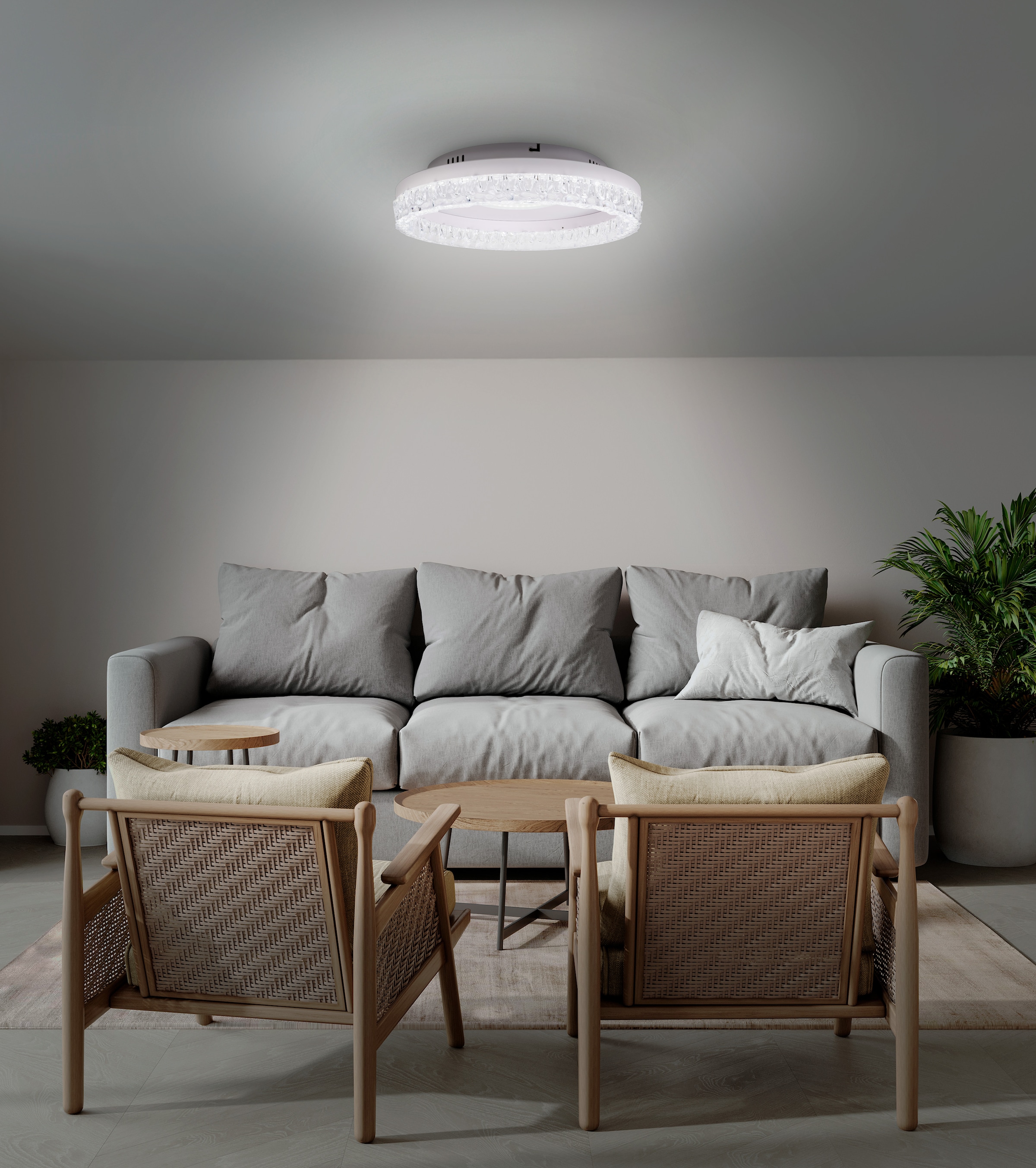 näve LED Deckenleuchte »Glacira« LED-Modul 1 Stk. warmweiß - kaltweiß dimmbar, CCT, Memory, Nachtlicht, Fernbedienung