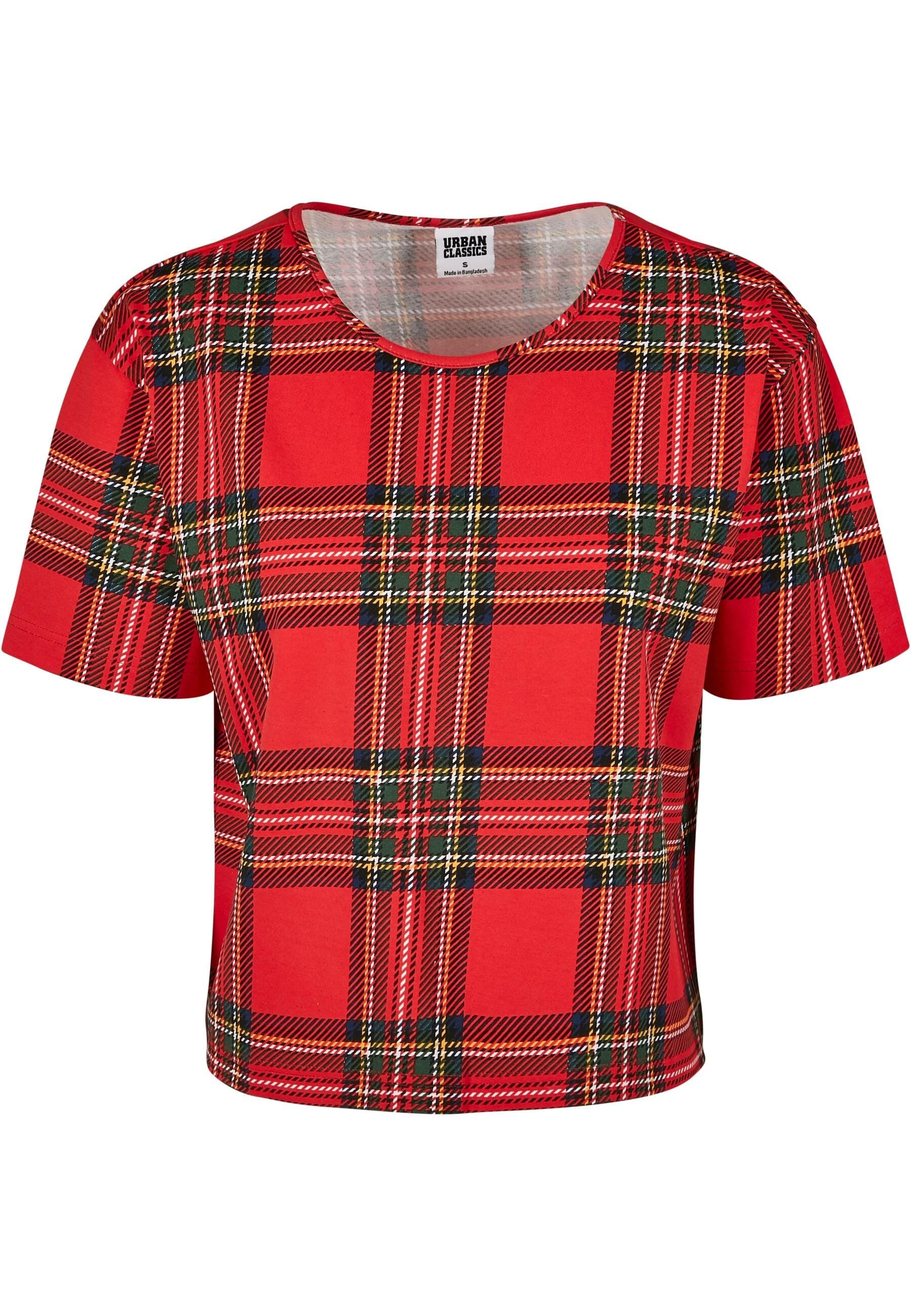 URBAN CLASSICS T-Shirt "Urban Classics Damen Ladies AOP Tartan Short Oversi günstig online kaufen