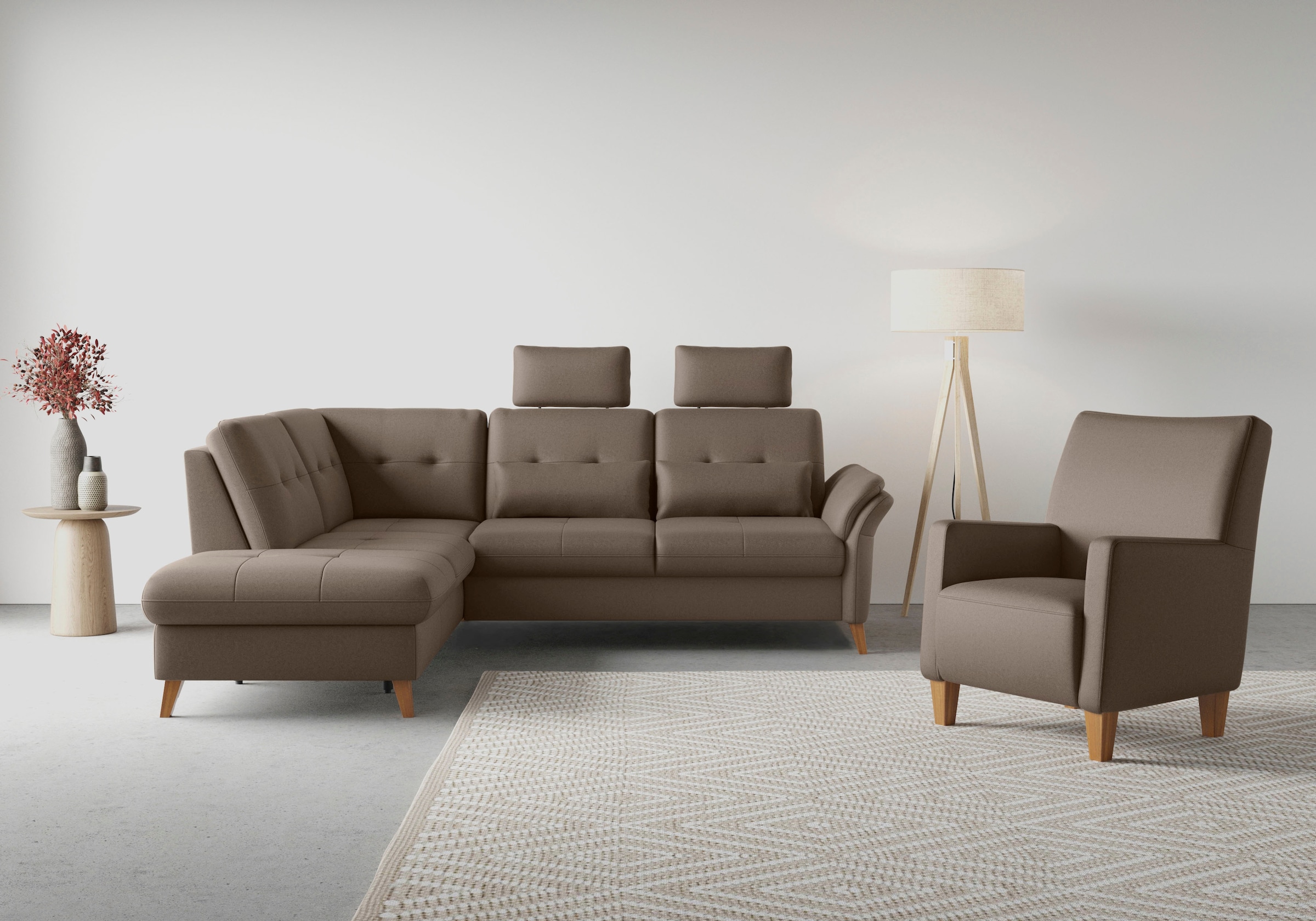 sit&more Ecksofa "Göteborg", inkl. Sitztiefenverstellung, wahlweise mit Bet günstig online kaufen