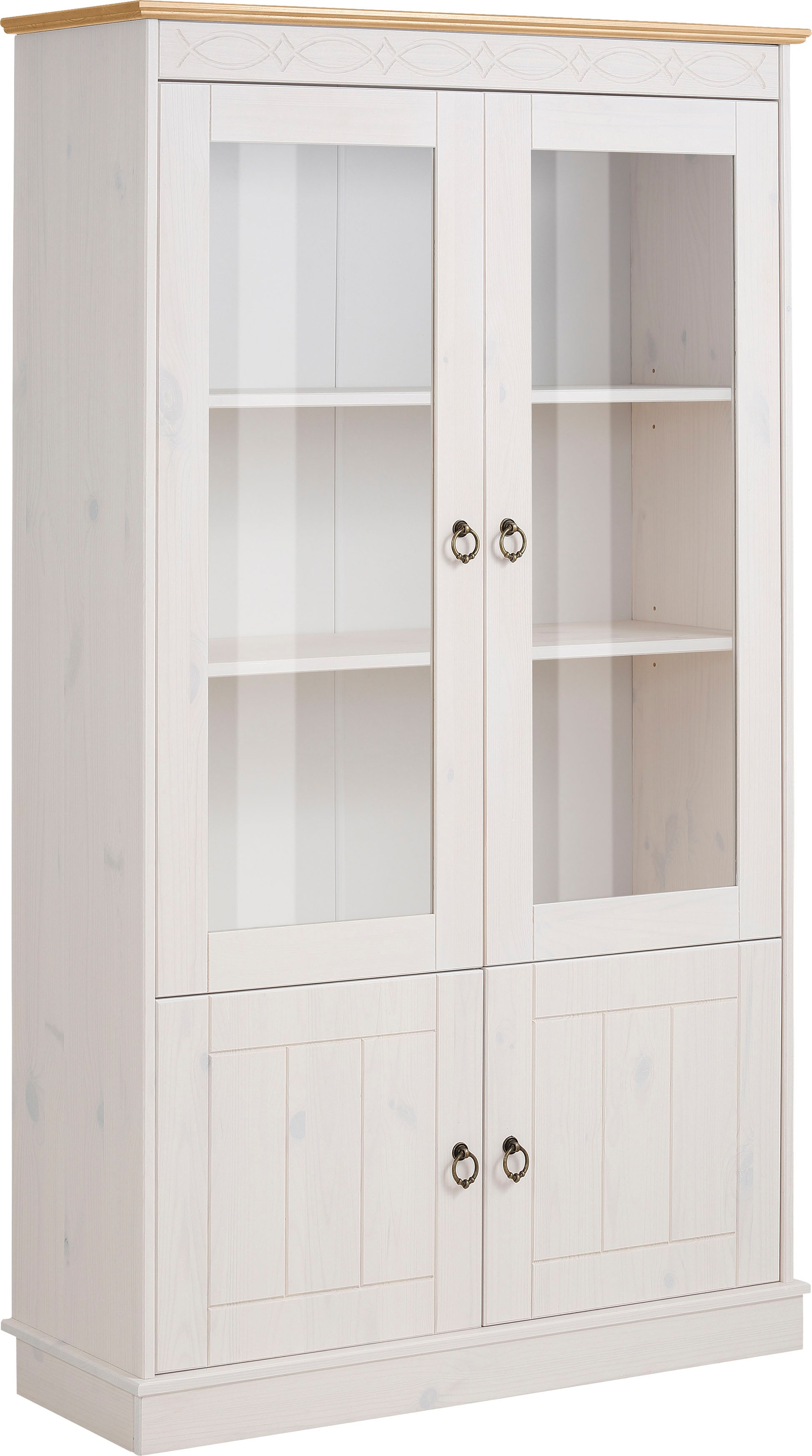 OTTO home Vitrine "Indra" aus massiver Kiefer, FSC, Höhe 145 cm, dezentes O günstig online kaufen