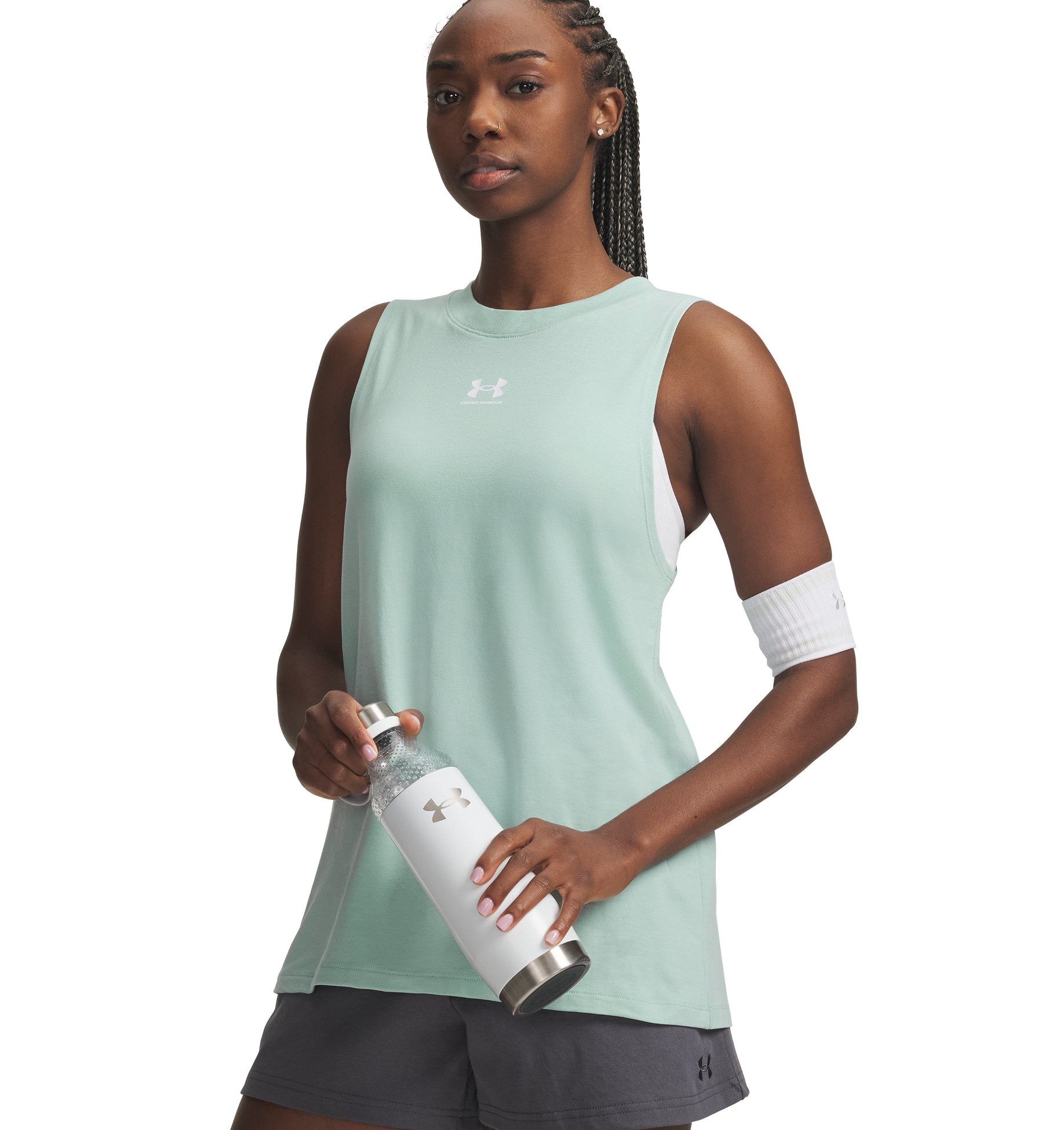 Under Armour Trainingstop "Ua Rival Muscle Tank" ärmelloses Design, Mit Logodruck