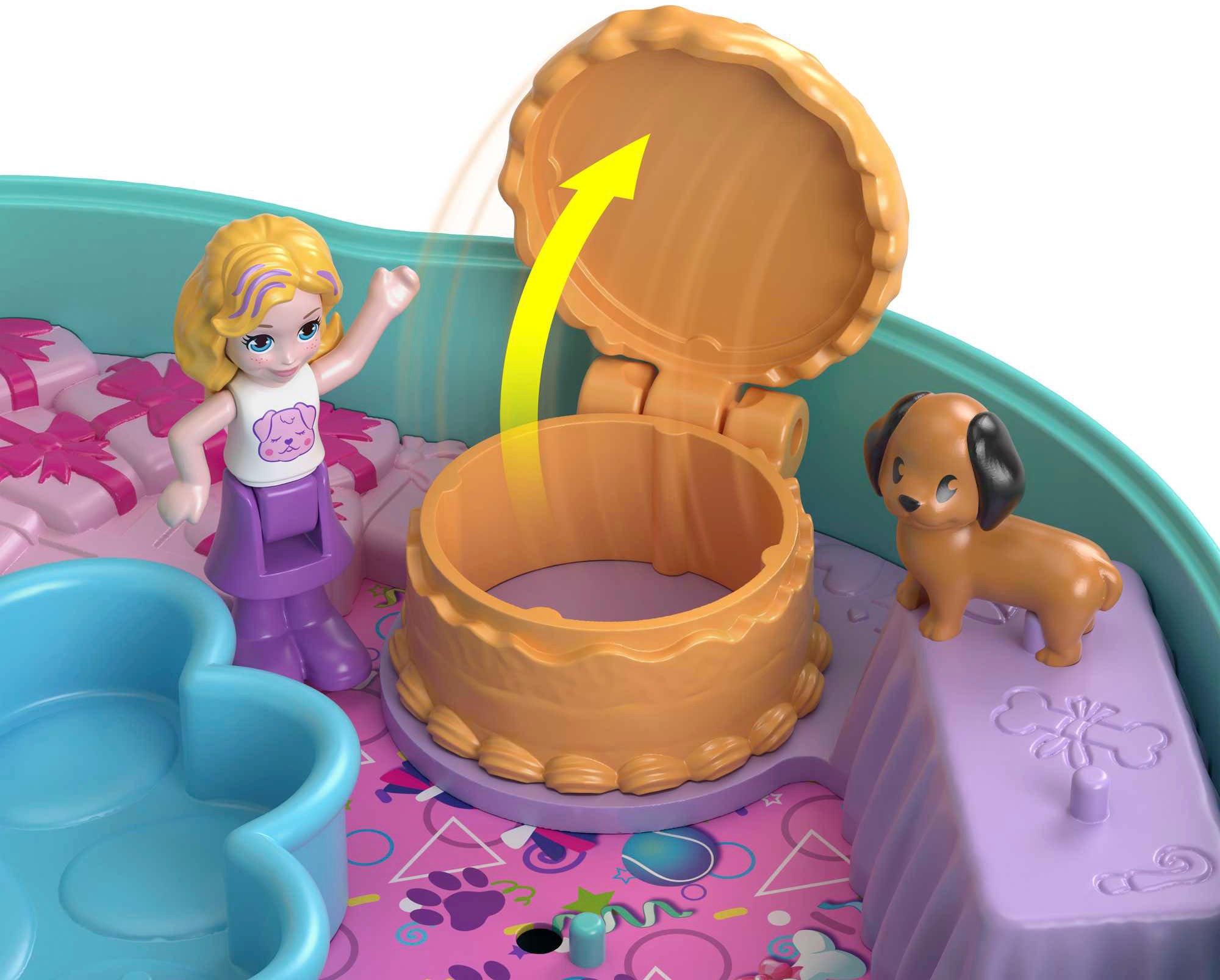 Polly Pocket Spielwelt »Hunde-Party Schatulle«, mit 2 Puppen und Zubehör