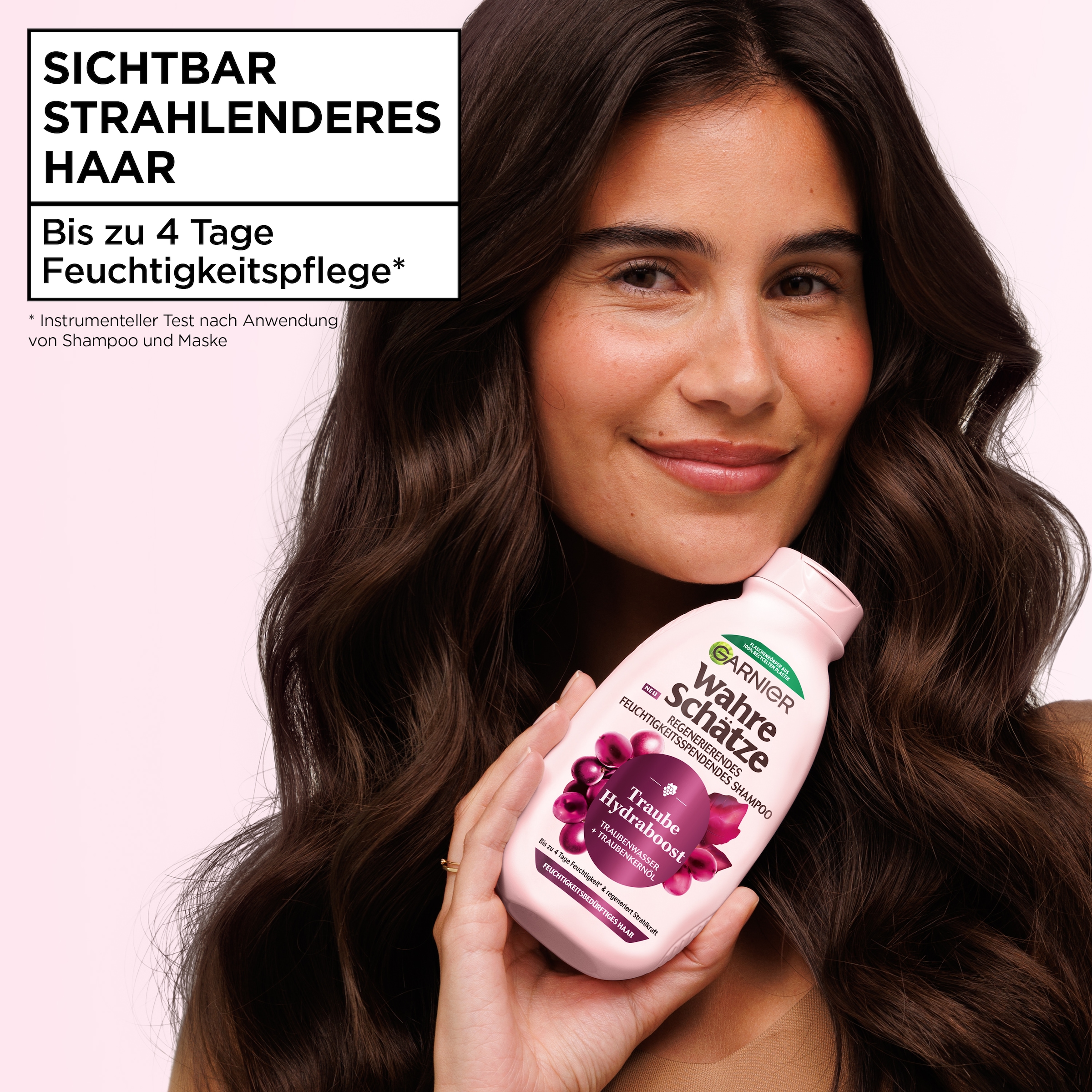 GARNIER Haarshampoo »Garnier Wahre Schätze Traube Hydraboost Shampoo (6er Packung)« für feuchtigkeitsbedürftiges Haar, mit Traubenwasser und Traubenkernöl