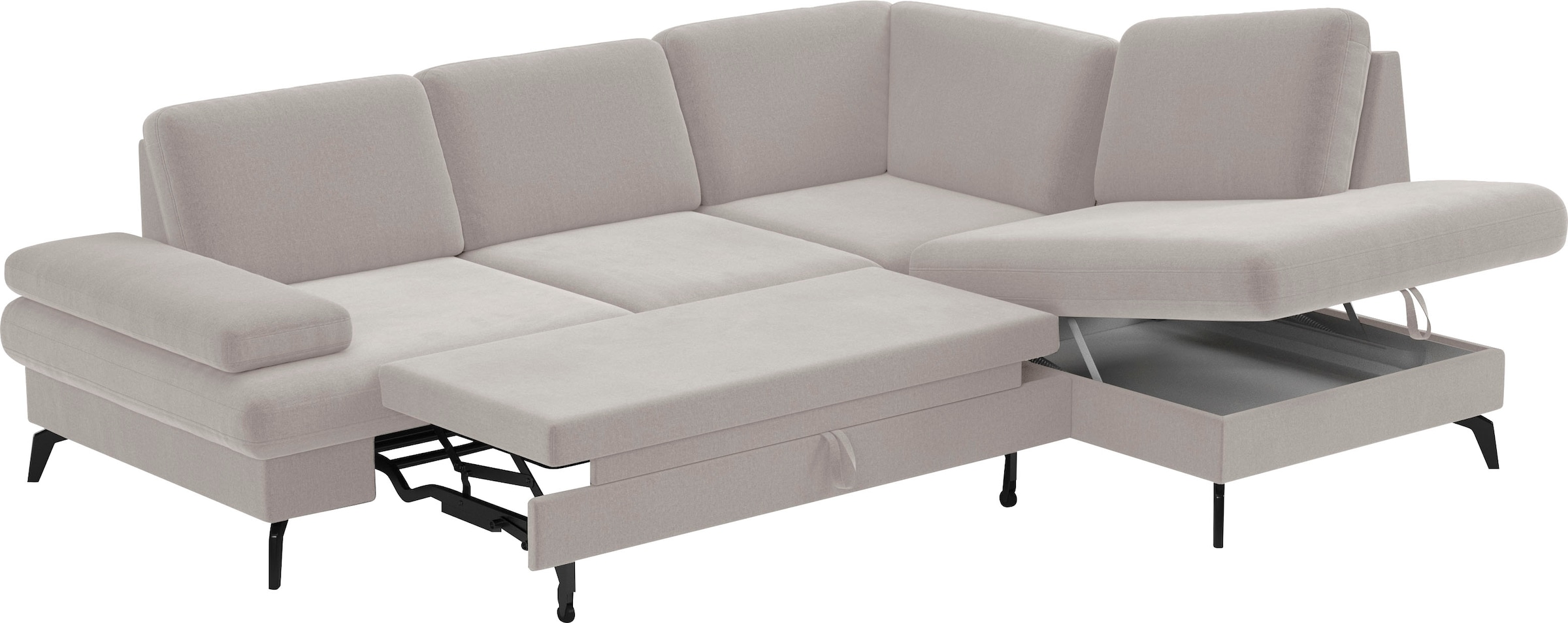 sit&more Ecksofa »Morris L-Form, inkl. Sitztiefenverstellung«, wahlweise mit Armteilverstellung, Bettfunktion & Bettkasten