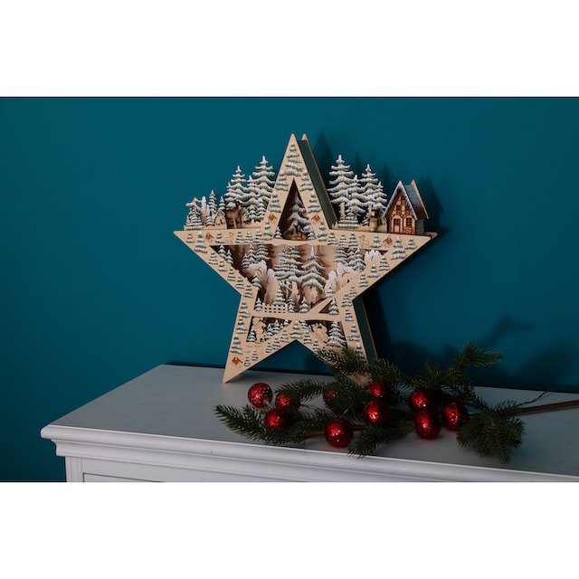 Myflair Möbel & Accessoires LED Dekoobjekt, Stern mit LED-Beleuchtung, aus  Holz, Höhe ca. 42 cm, Weihnachtsdeko bestellen | BAUR