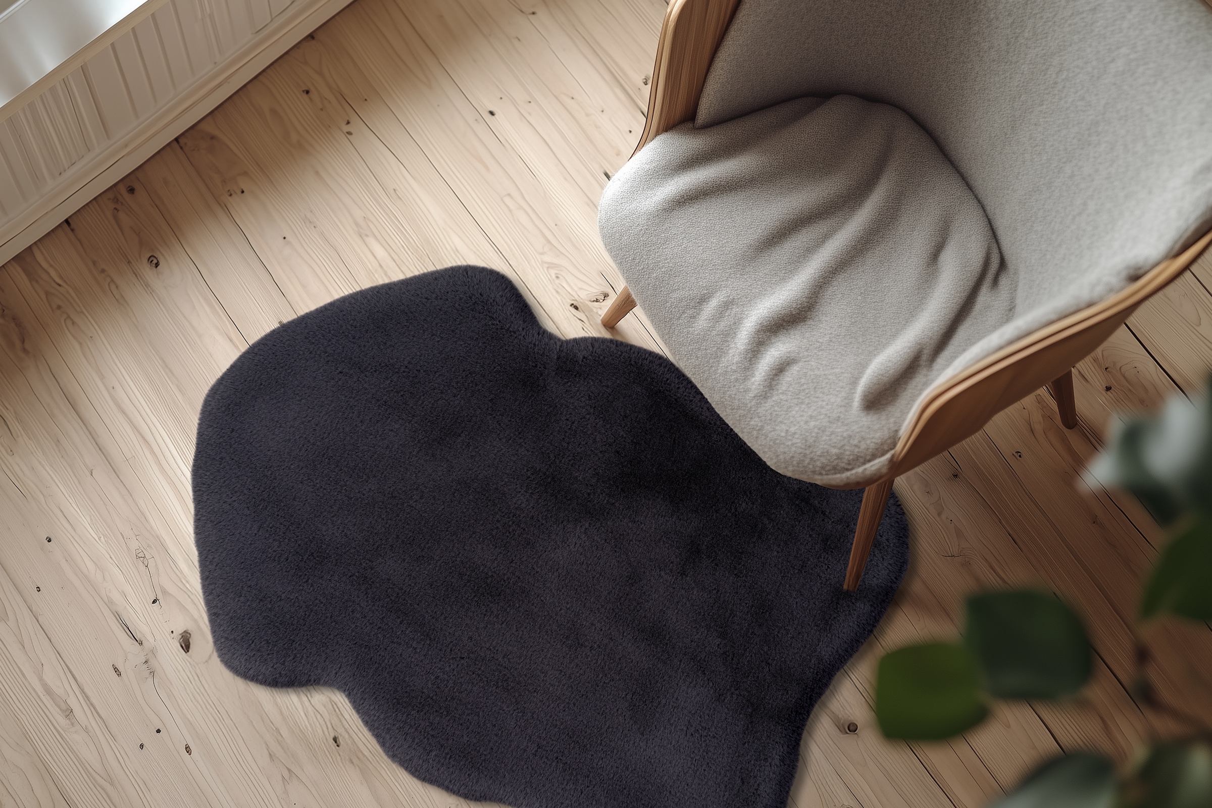 Obsession Fellteppich "Infinity 201" fellförmig 40 mm Höhe Kunstfell, Uni F günstig online kaufen