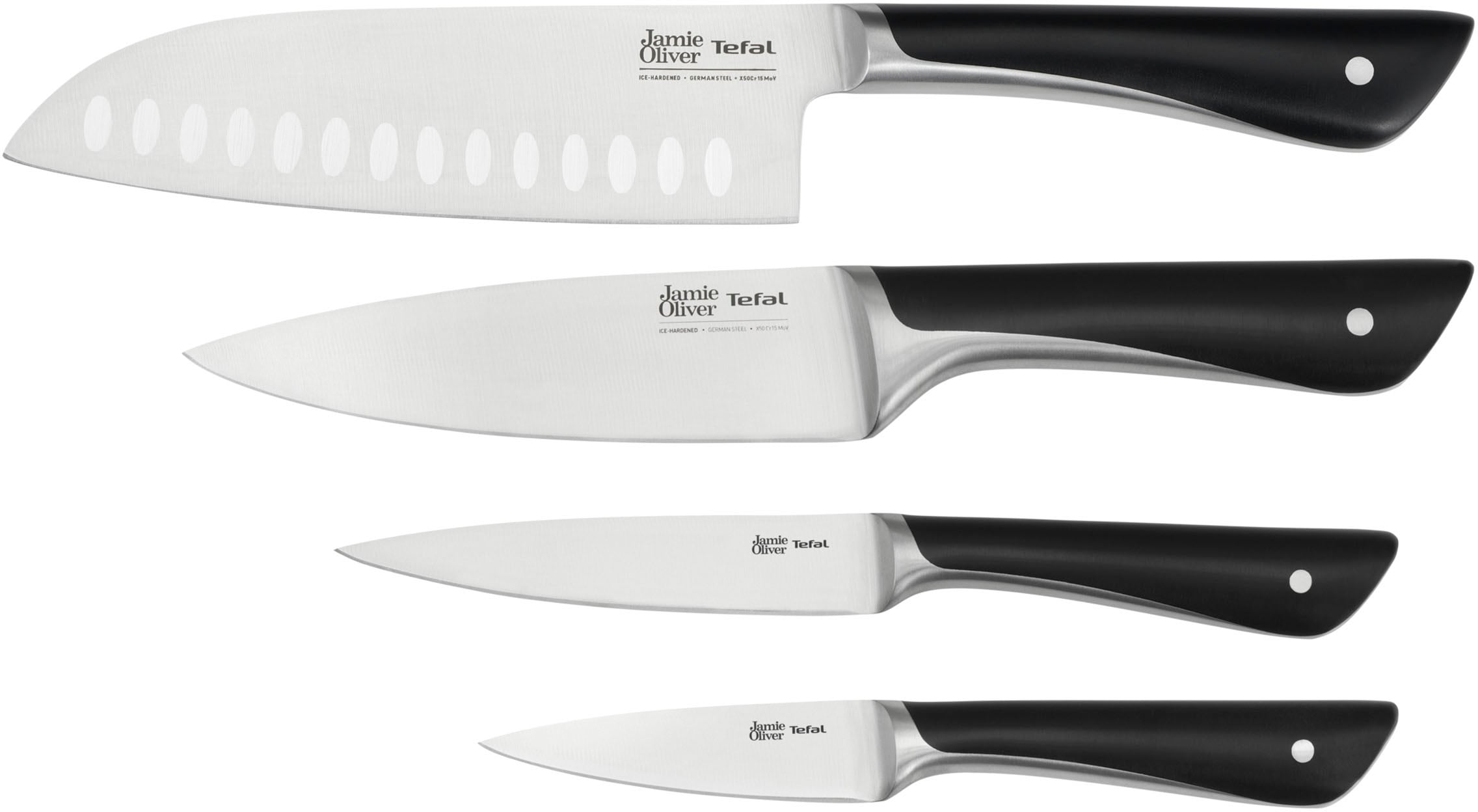 Tefal Messer-Set »K267S4 Jamie Oliver«, (Set, 4 tlg.), hohe Leistung, unverwechselbares Design, widerstandsfähig/langlebig