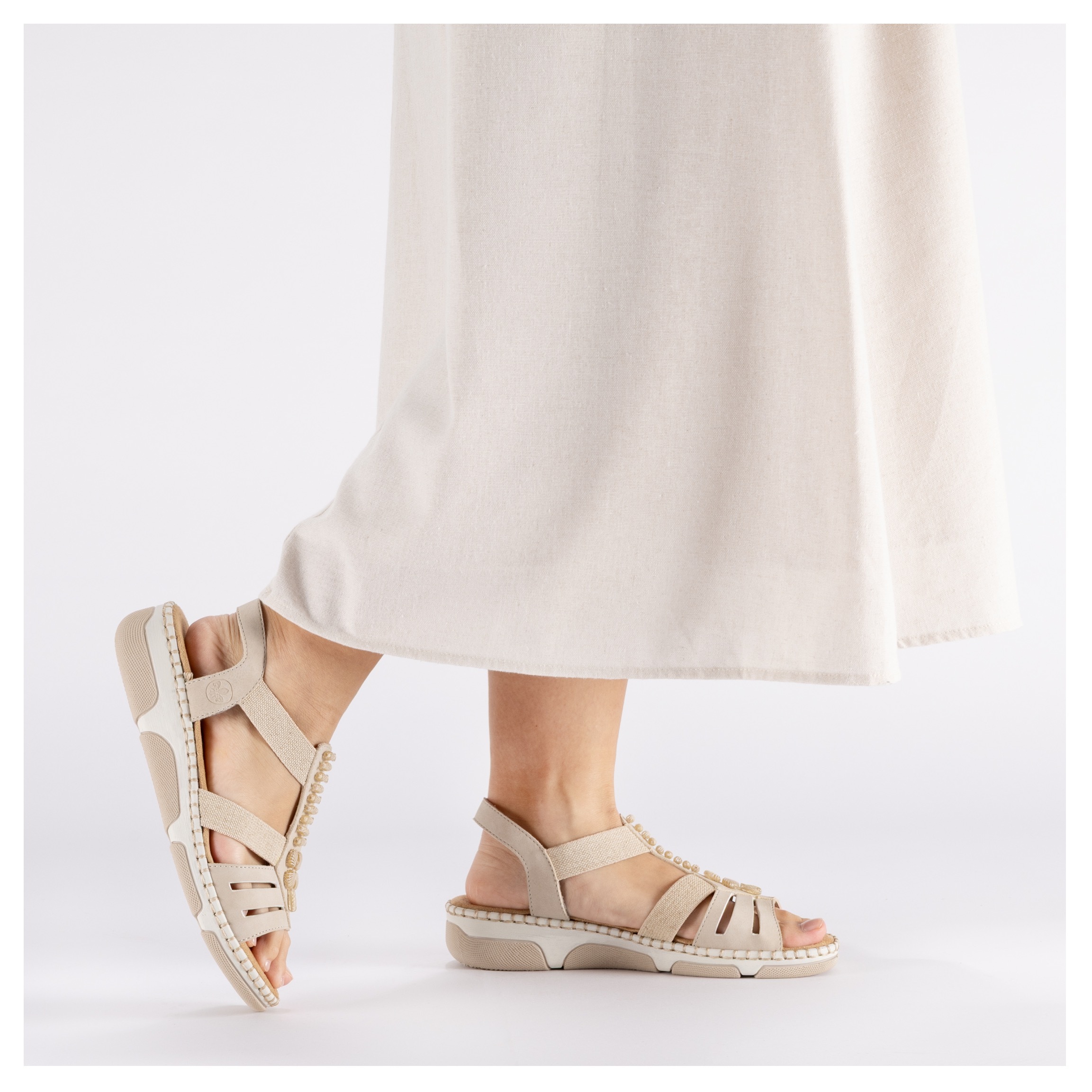 Rieker Sandale  Sommerschuh, Urlaubsschuh, Schlupfschuh mit seitlichen Gummizügen