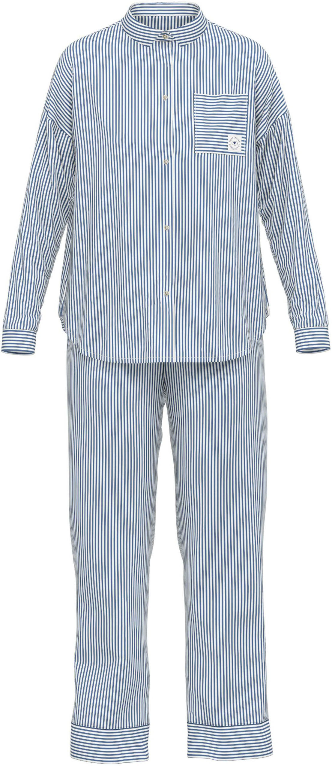 TOM TAILOR Pyjama "Positivism", 2 Stk. Streifendesign, Langarm, lange Hose, günstig online kaufen