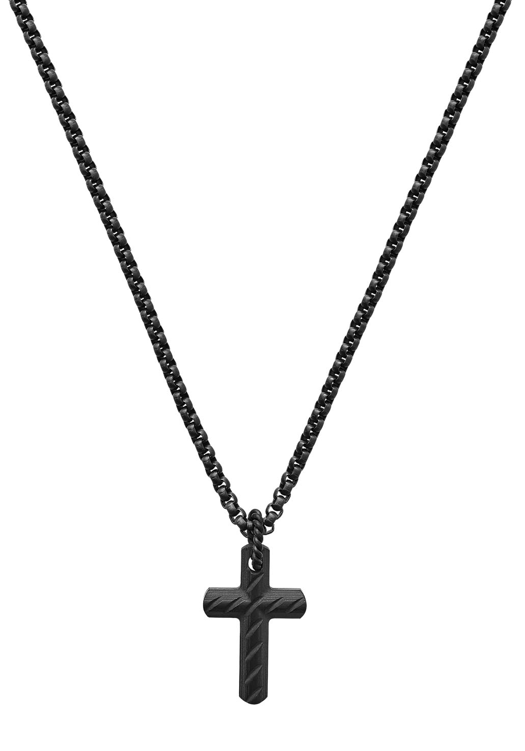 Kette mit Anhänger »Halskette, Kreuz, schwarz, X4115«