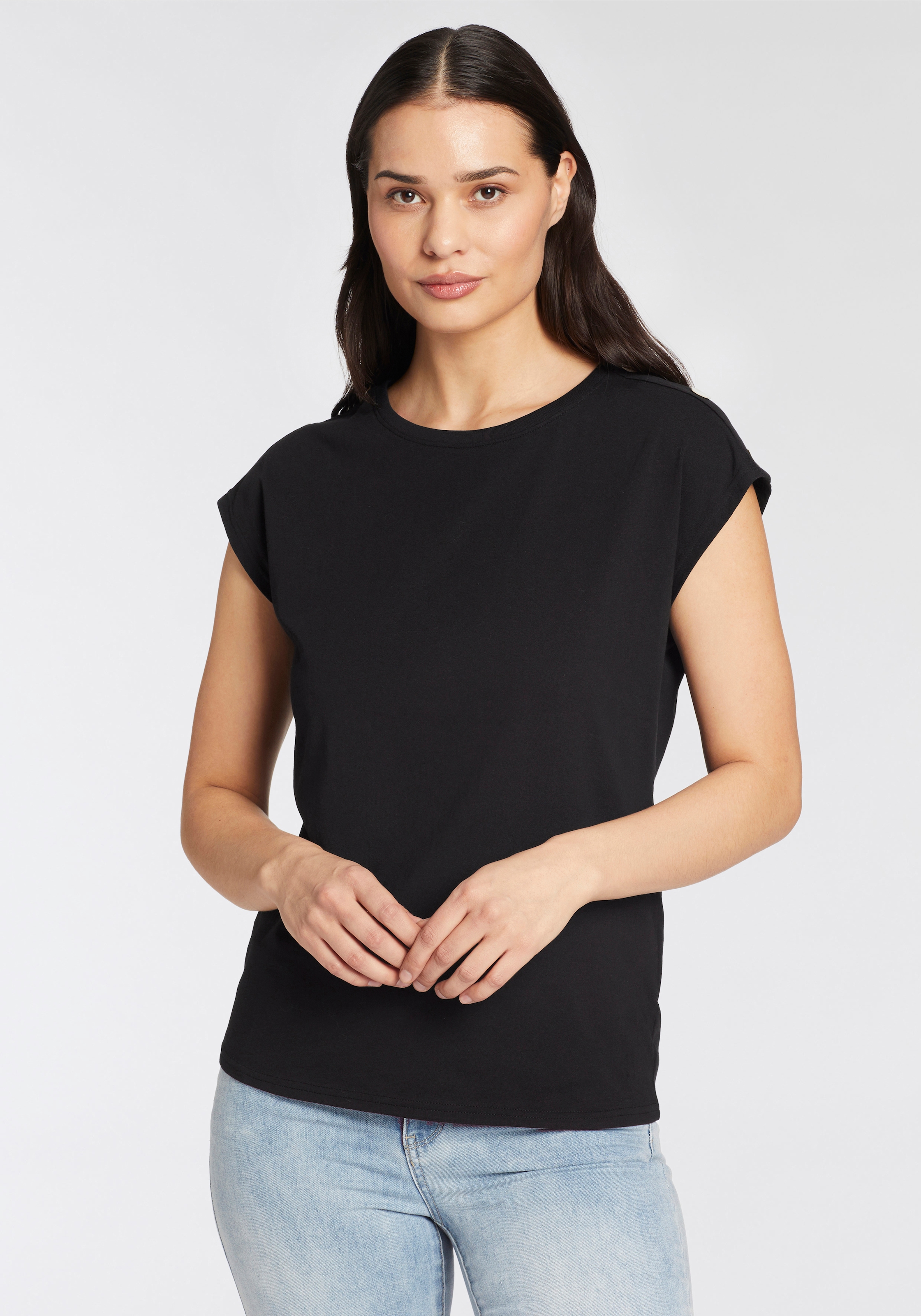 Laura Scott T-Shirt, mit Zierknöpfen