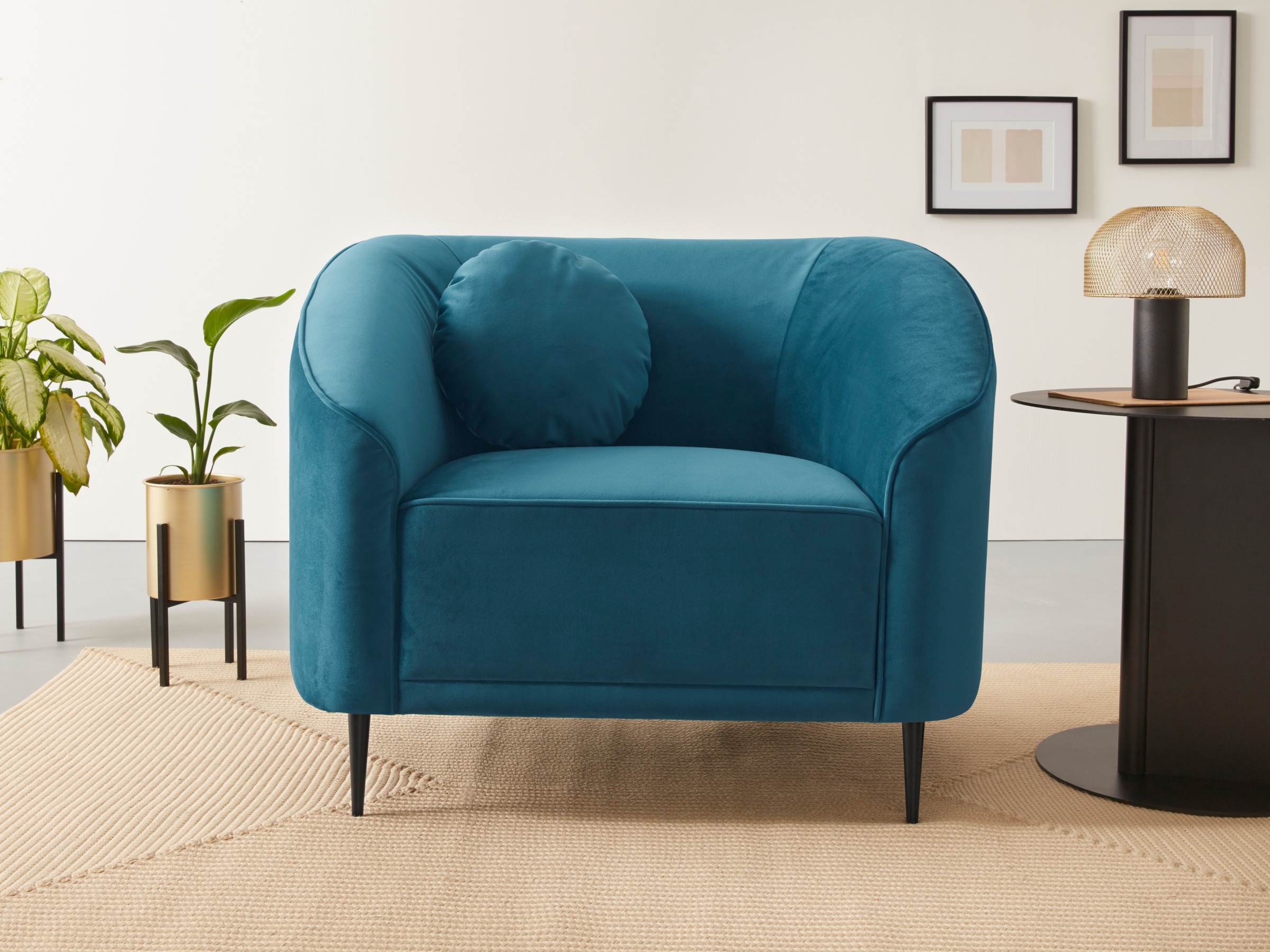 Home affaire Sessel "Ashly" in 3 Bezugsvarianten, Bouclé, Samtoptik und Str günstig online kaufen