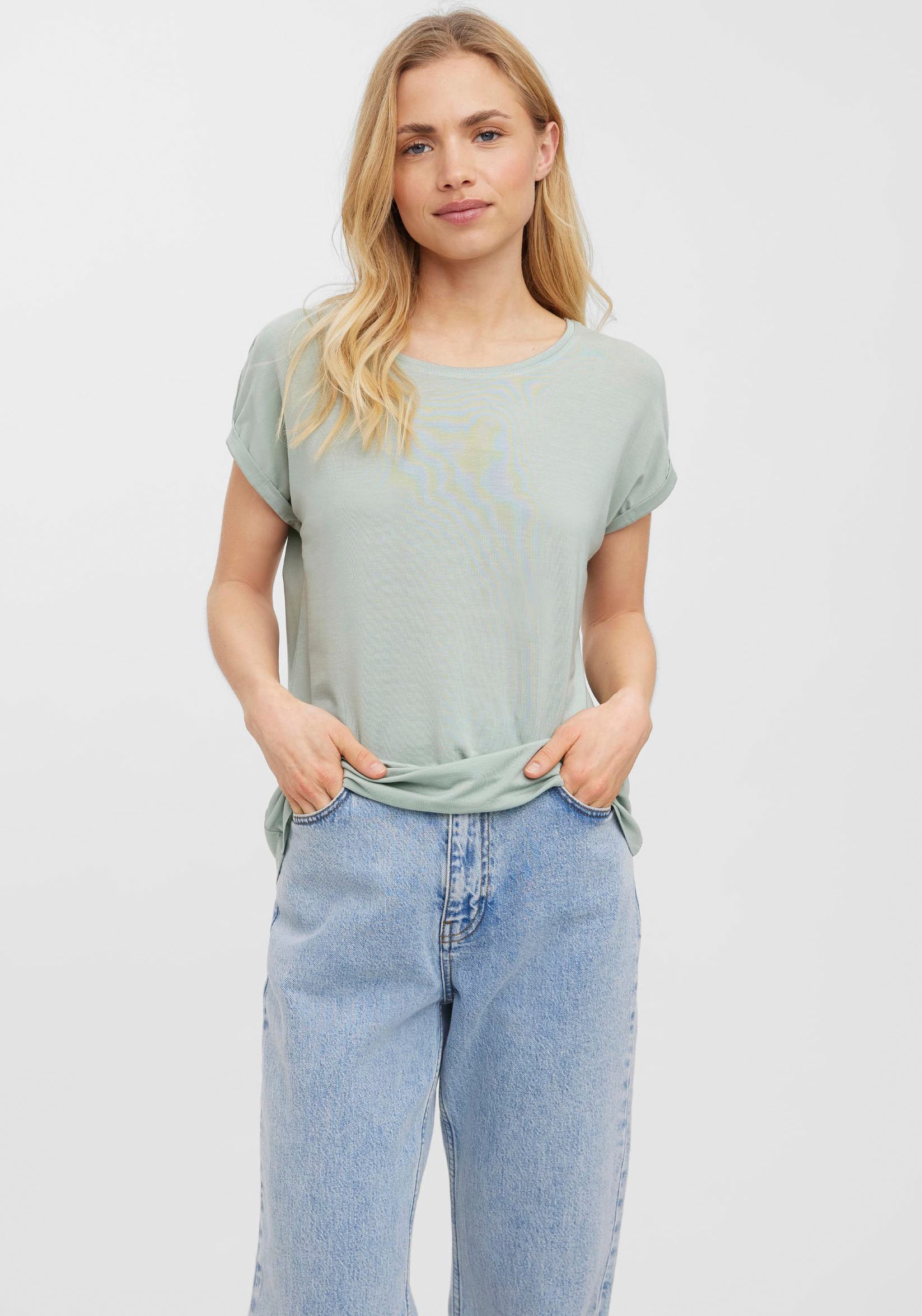 Moda | Vero BAUR TOP GAJRS bestellen NOOS« PLAIN Rundhalsshirt SS online »VMAVA