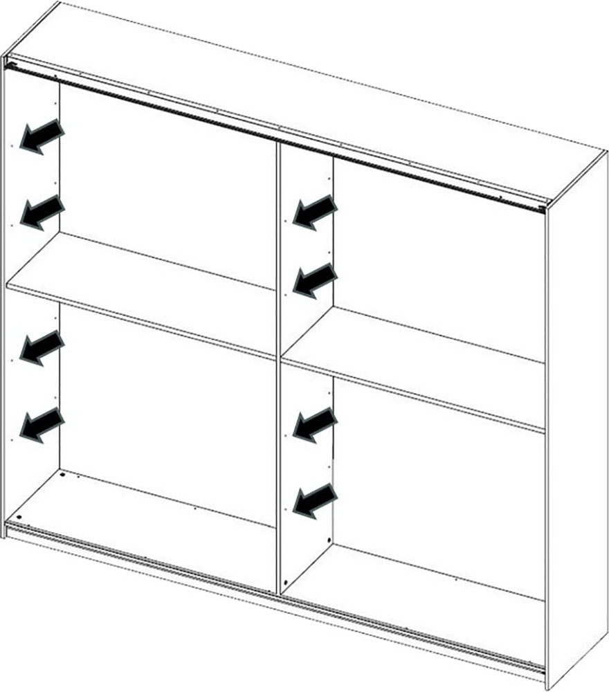 INOSIGN Einlegeboden »Jupiter – Steingrau (1 St.), 22 mm stark, ideale Stauraumhilfe« Breite 135,2 cm, passend für Schwebetürenschrank Jupiter, 275x240 cm