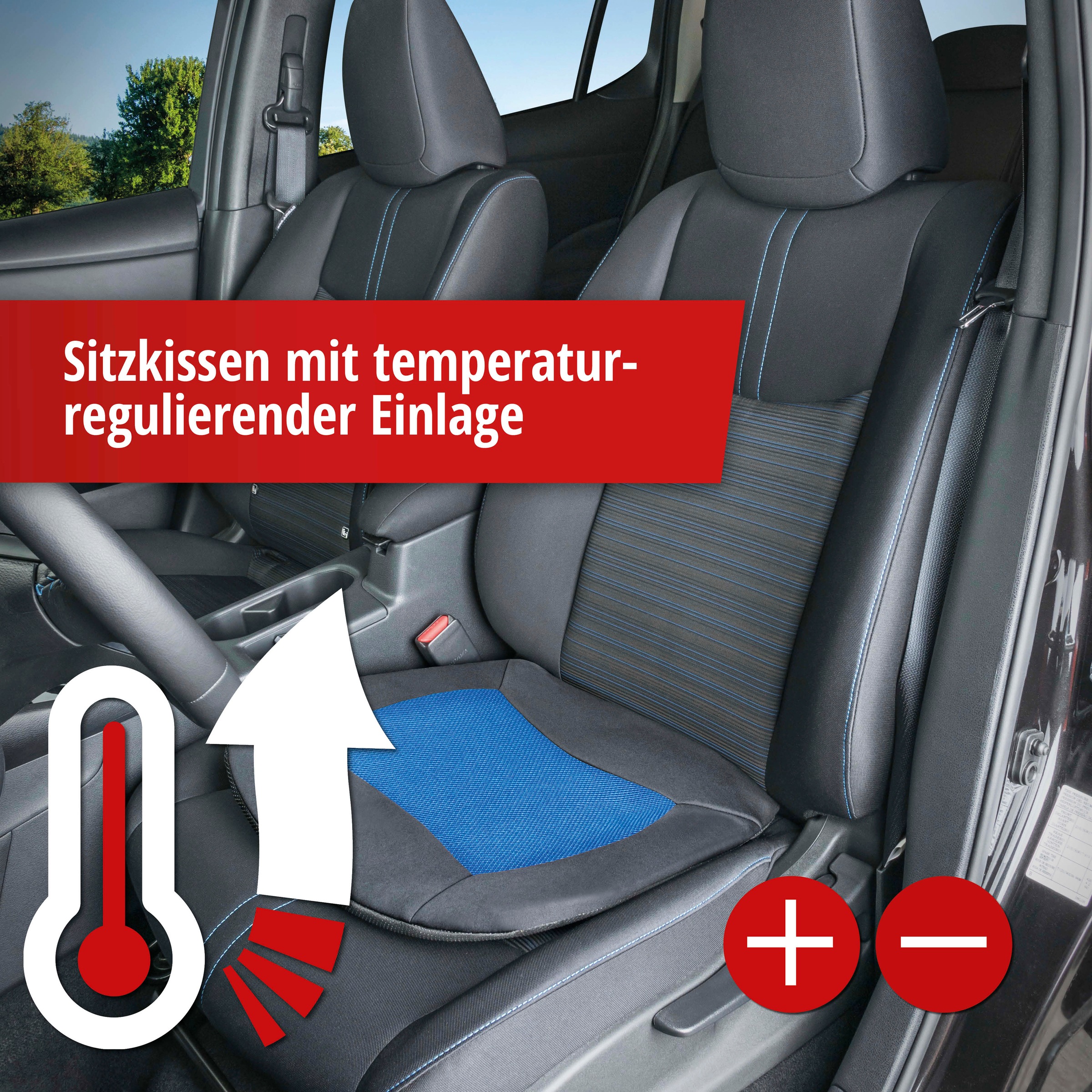 WALSER Sitzkissen »Cool Touch«, (1 St.), für Autositze, 42x46x2,5