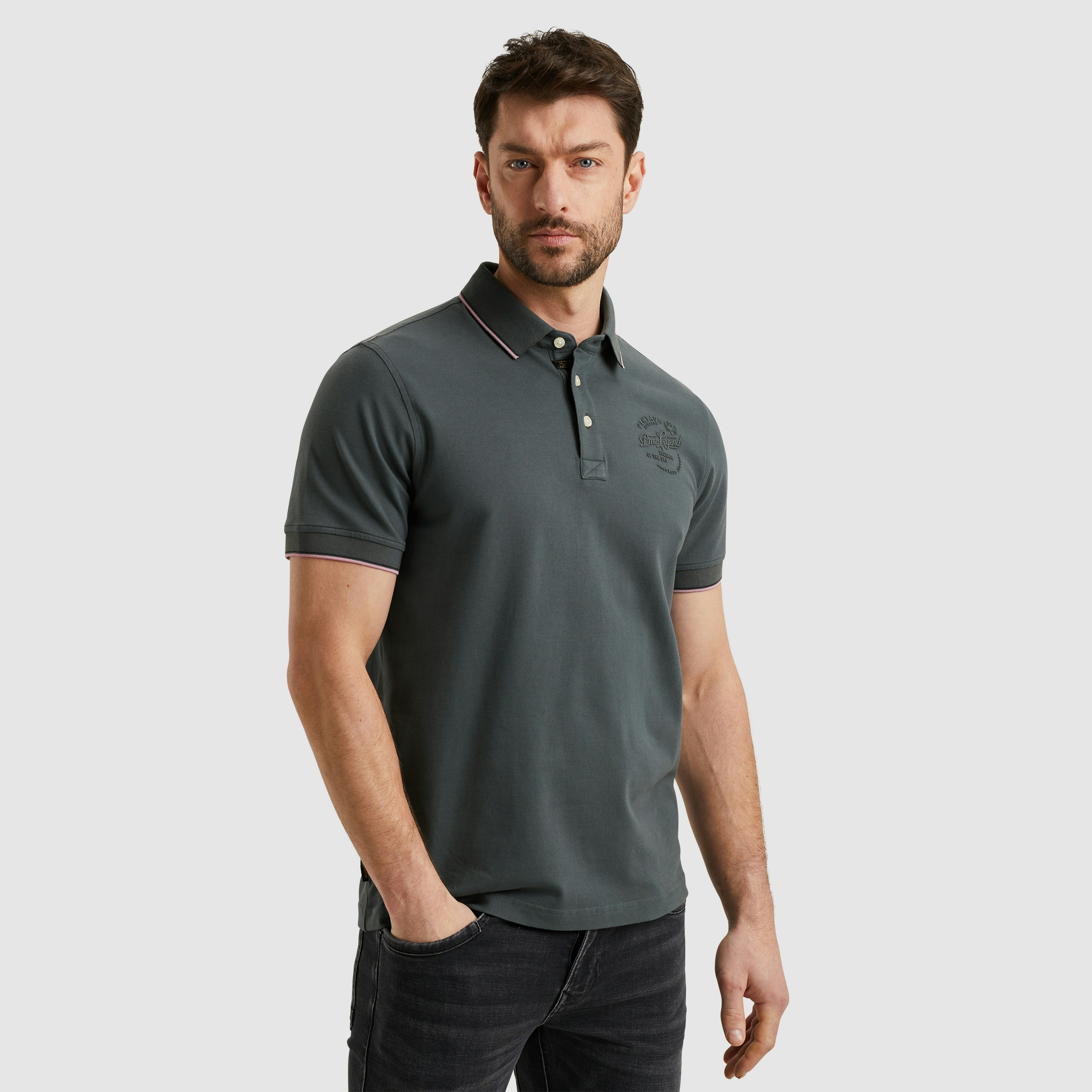 PME LEGEND Poloshirt »Short sleeve polo stretch pique package«, mit Schriftzug