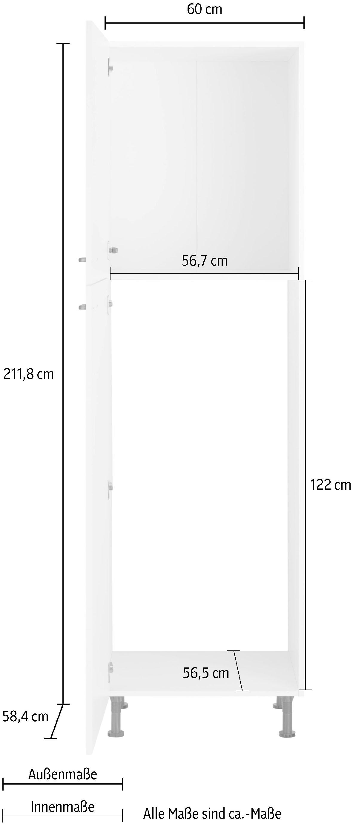 OPTIFIT Kühlumbauschrank »Elga«, mit 60 Füßen, höhenverstellbaren BAUR cm bestellen Soft-Close-Funktion, | Breite