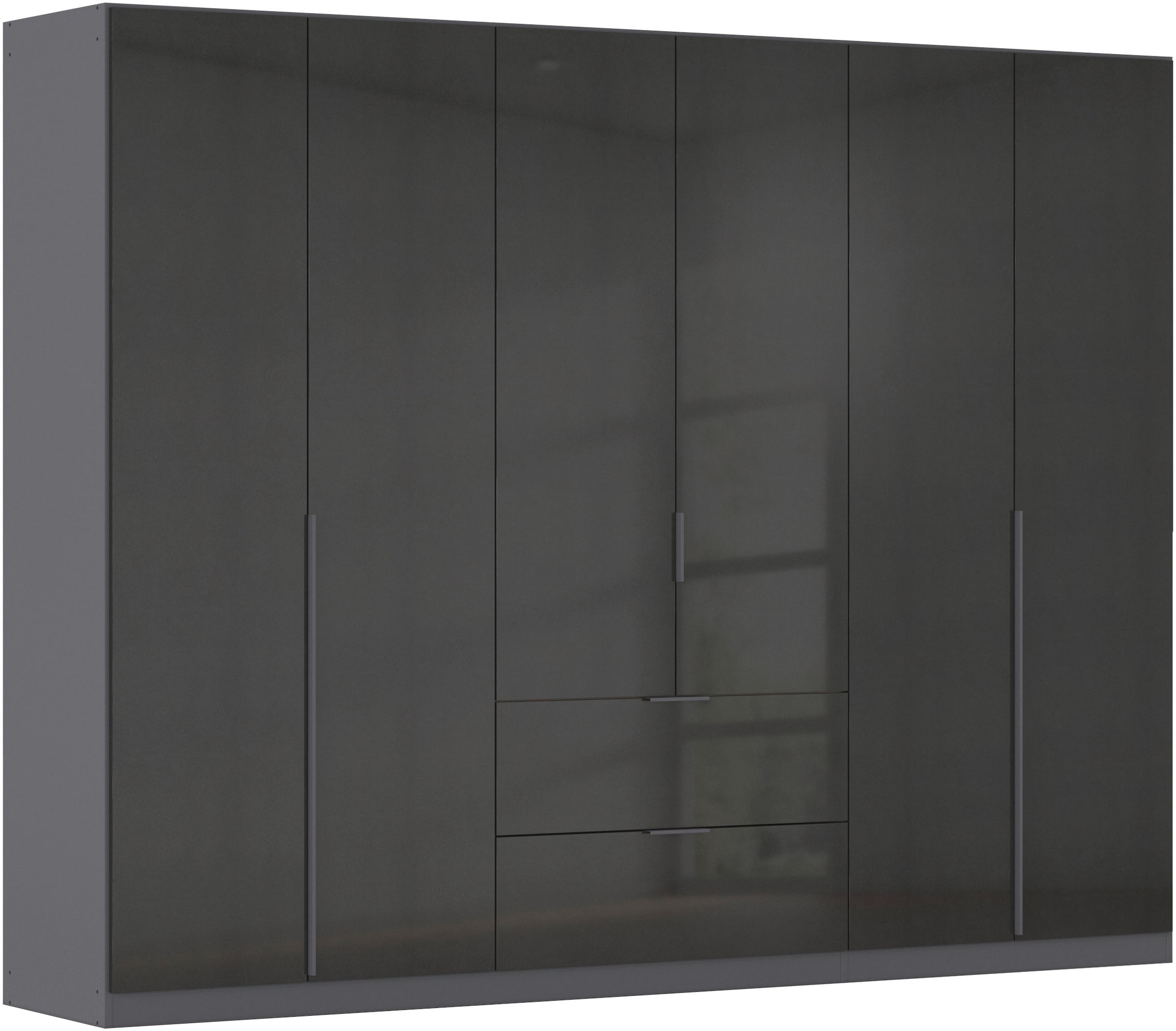 OTTO home Drehtürenschrank "Kleiderschrank Schrank Garderobe AGORDO mit Dekor- oder Hochglanzfront" in zwei Griff-Farben, Breite 271 cm, mit Außenschubkästen, Serie in 7 Breiten und 2 Höhen MADE IN GERMANY