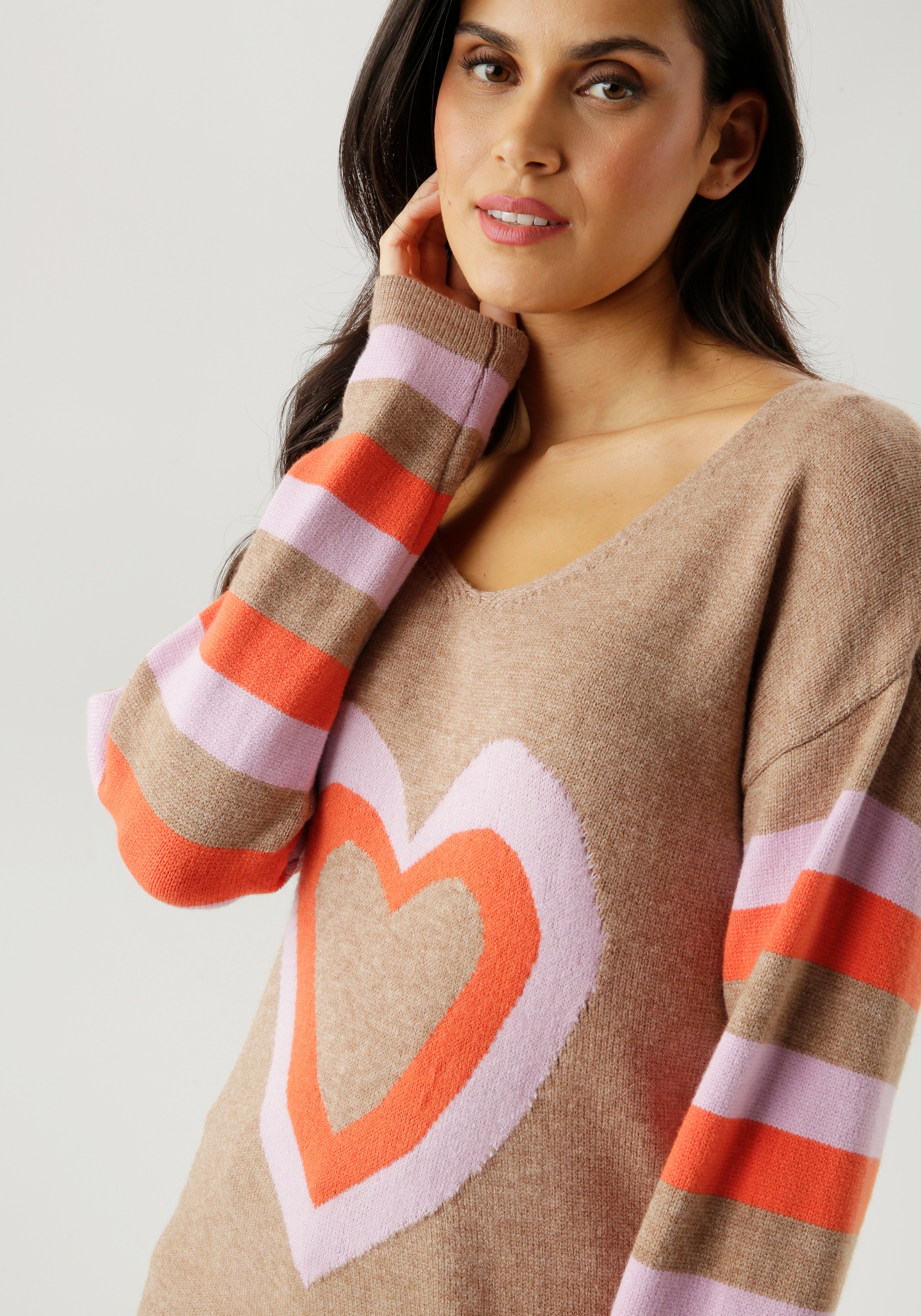 Thumbnail - Aniston SELECTED Strickpullover mit eingestrickten Herzen - NEUE KOLLEKTION