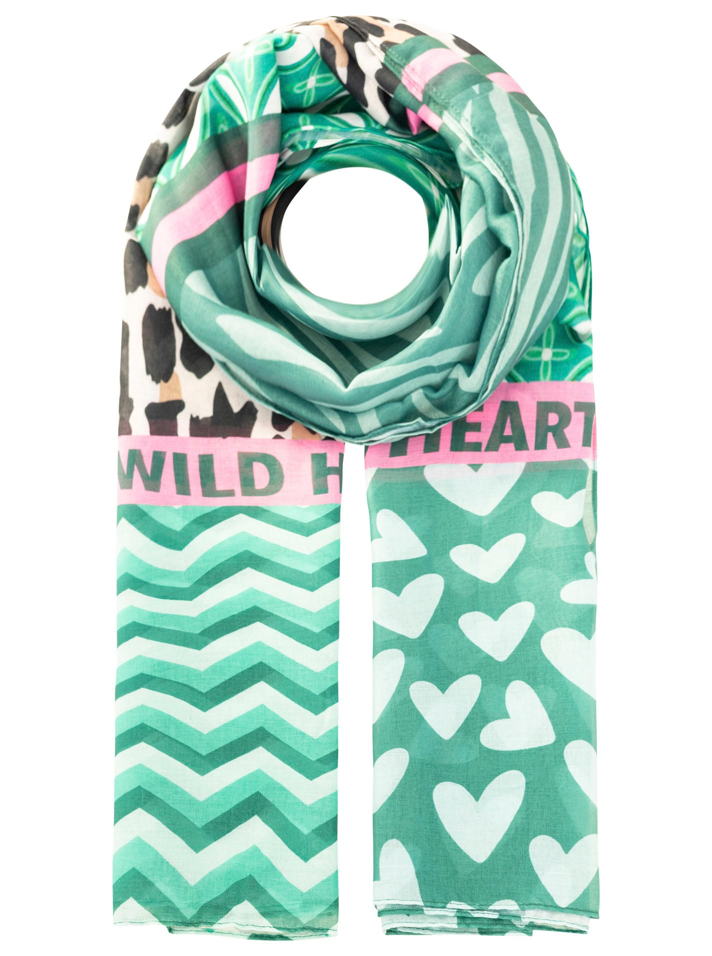 Zwillingsherz Schal »Viskose Mix "Wild Heart Mix"« leichter Schal mit Herz und Leo Motiv