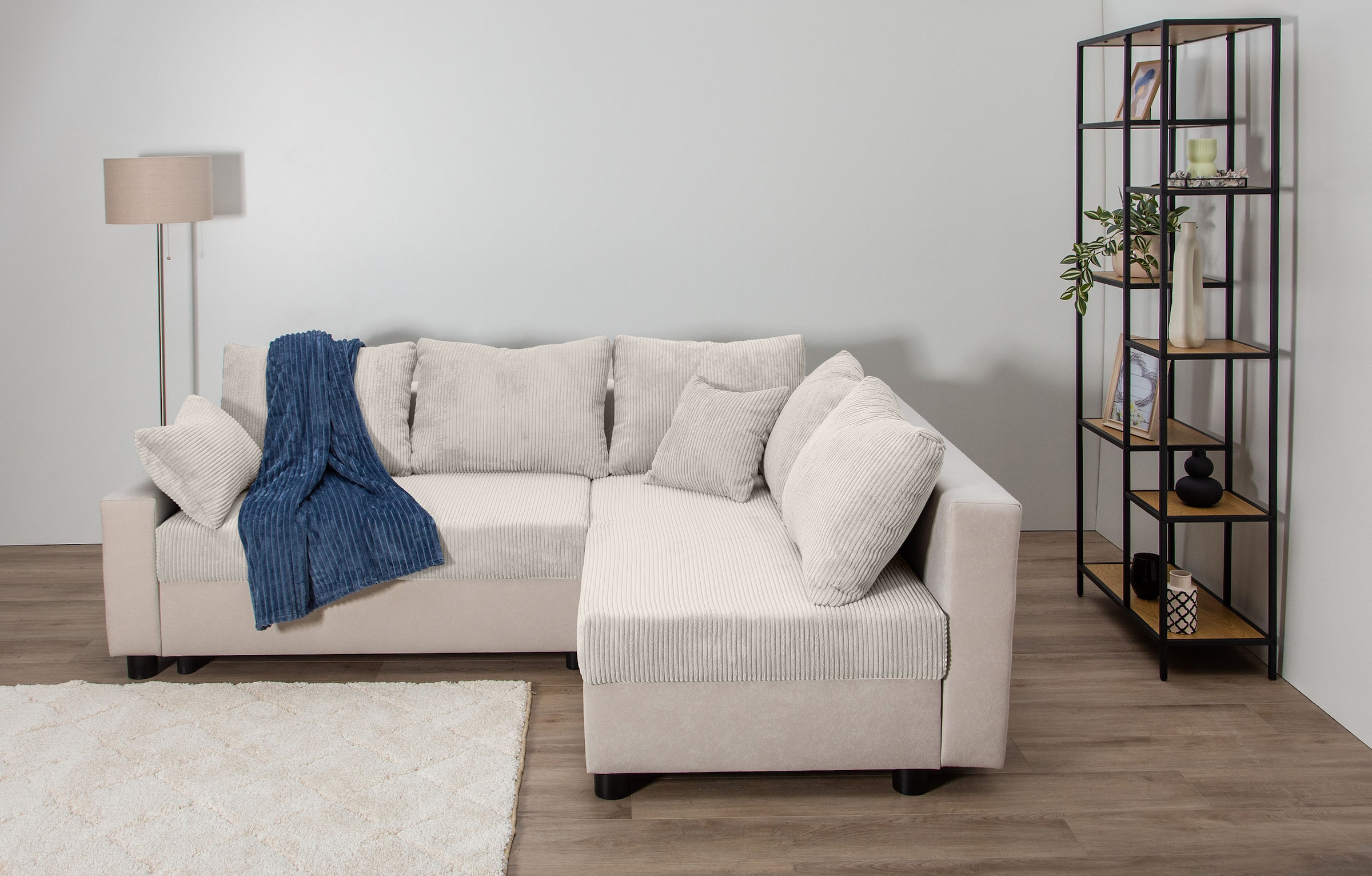 COLLECTION AB Ecksofa »Parma L-Form«, mit Schlaffunktion und Bettkasten, inklusive Kissen, Bonellfederkern