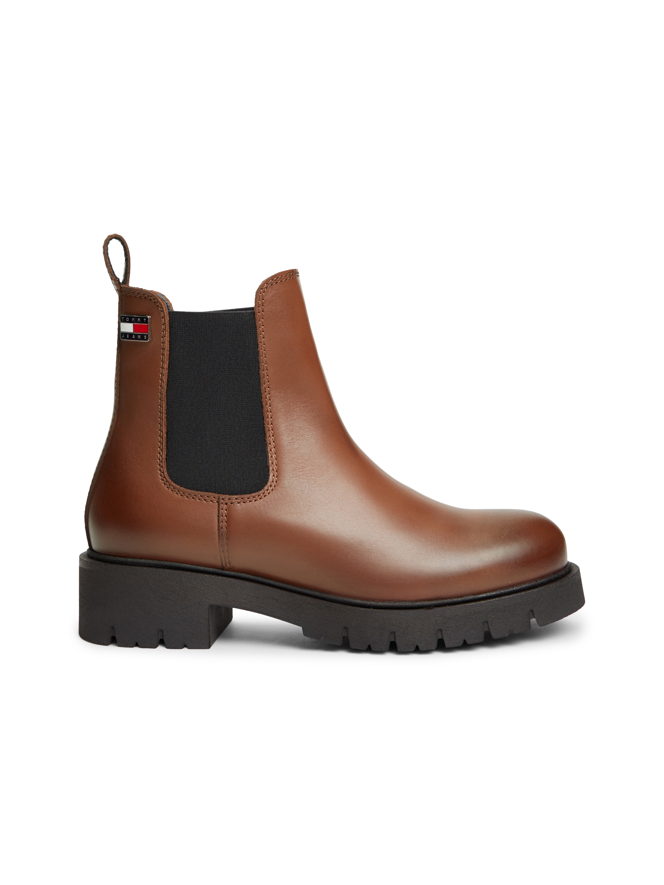 Tommy Jeans Chelseaboots »TJW CLEATED CHELSEA BOOTS«  Blockabsatz, Schlupfboots mit zweckmäßiger Anziehlasche