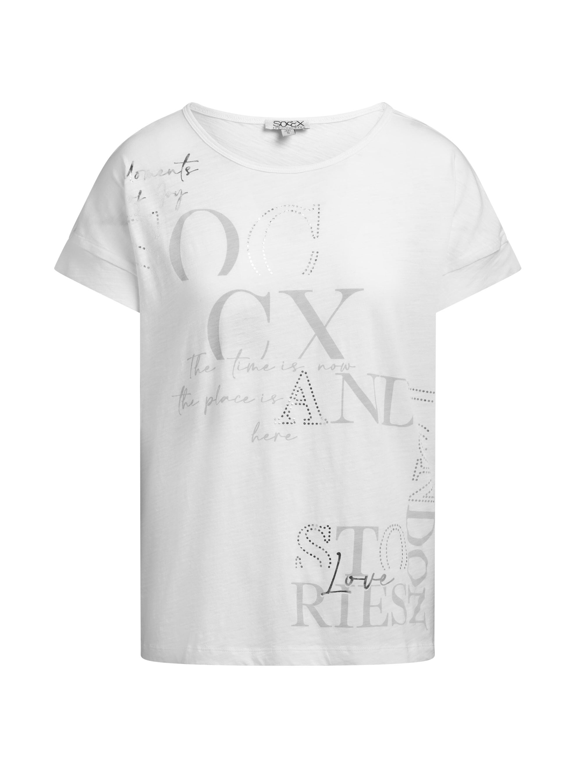 SOCCX Rundhalsshirt mit überschnittener Schulter