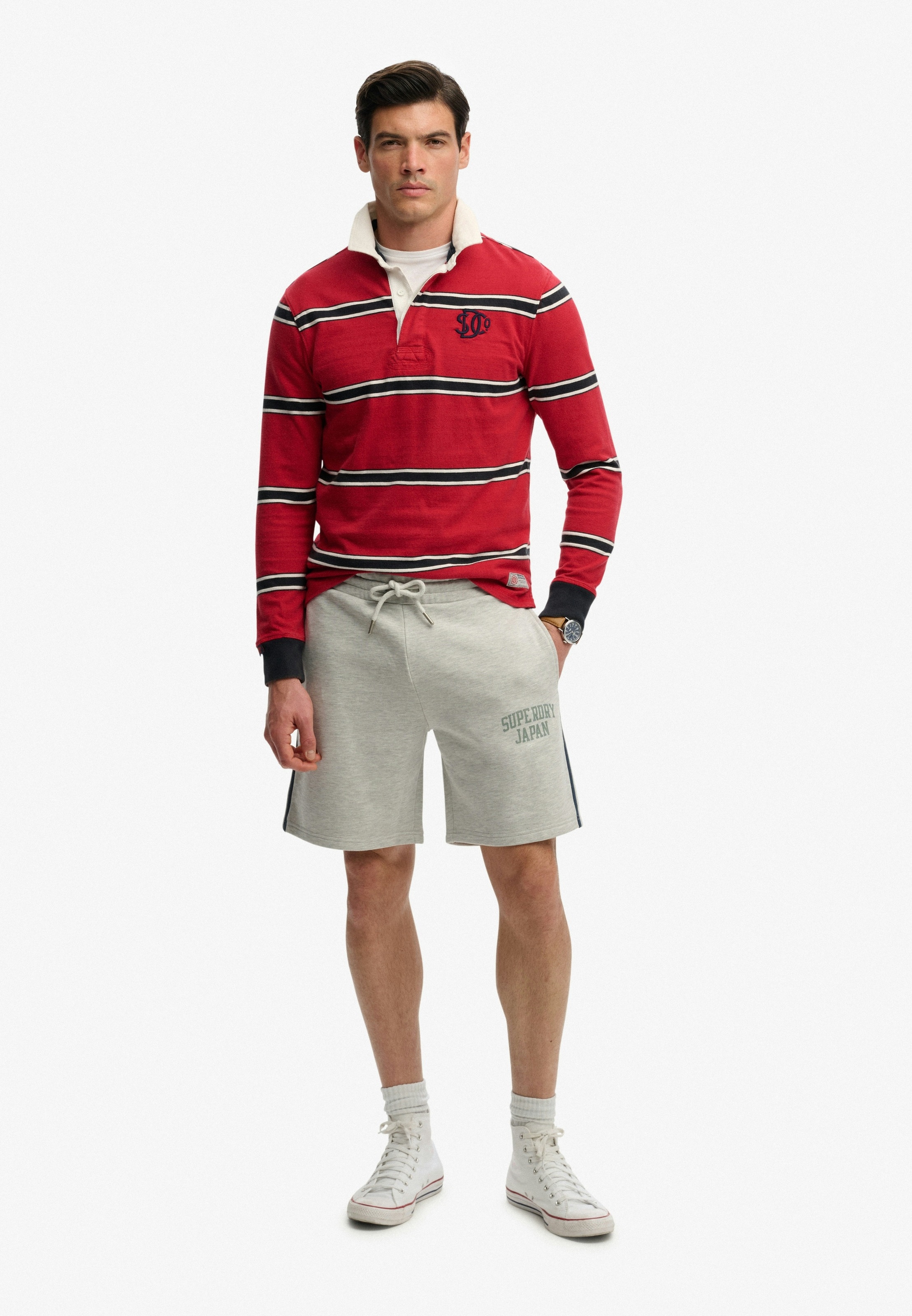 Superdry Sweatshorts »ATH ESS SHORT«  aus Baumwolle und Polyester, Loose Fit, mit Tunnelzug, melierte Optik