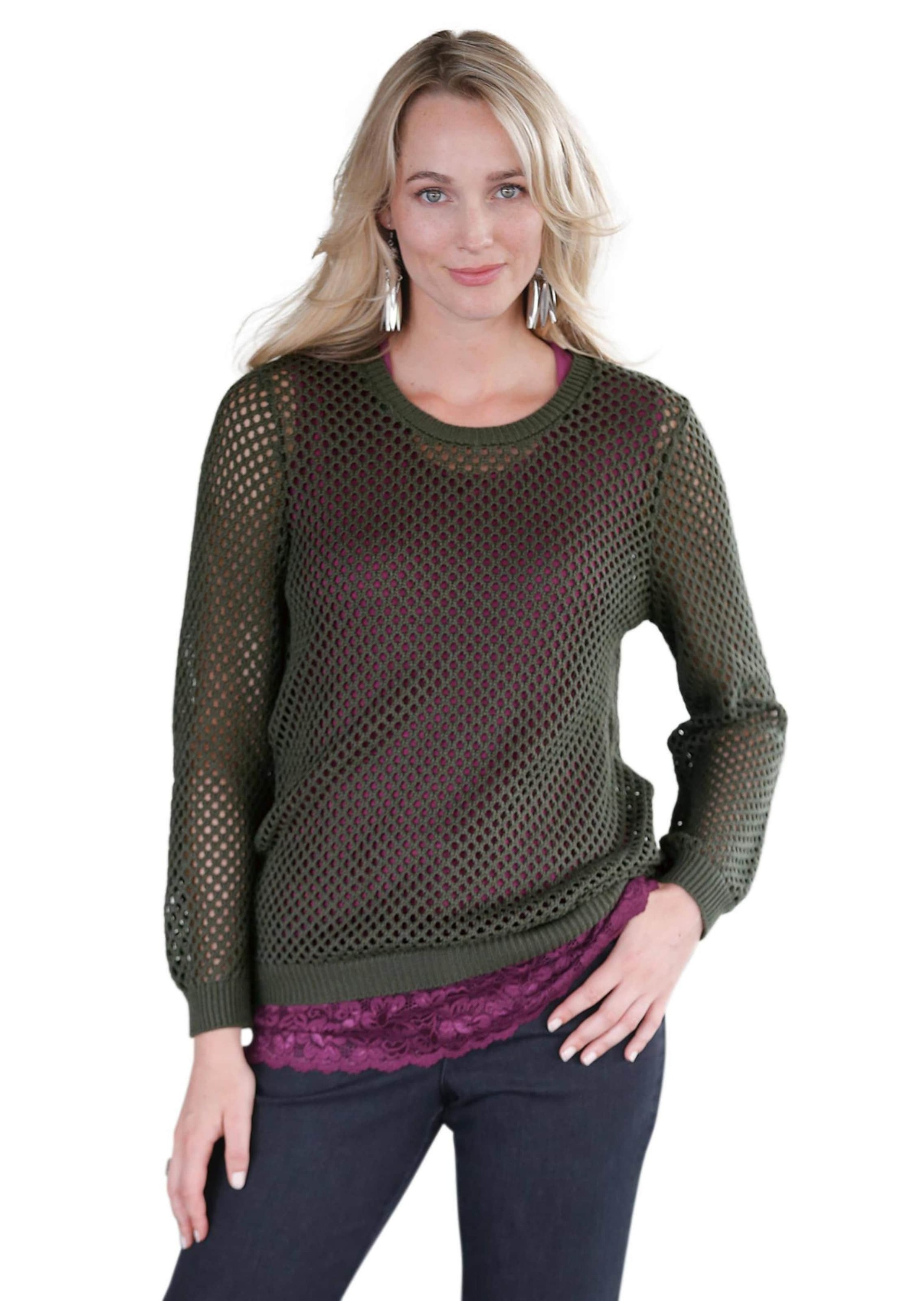 GOLDNER Strickpullover "Sommerlicher Strickpullover mit Ajourmuster" günstig online kaufen