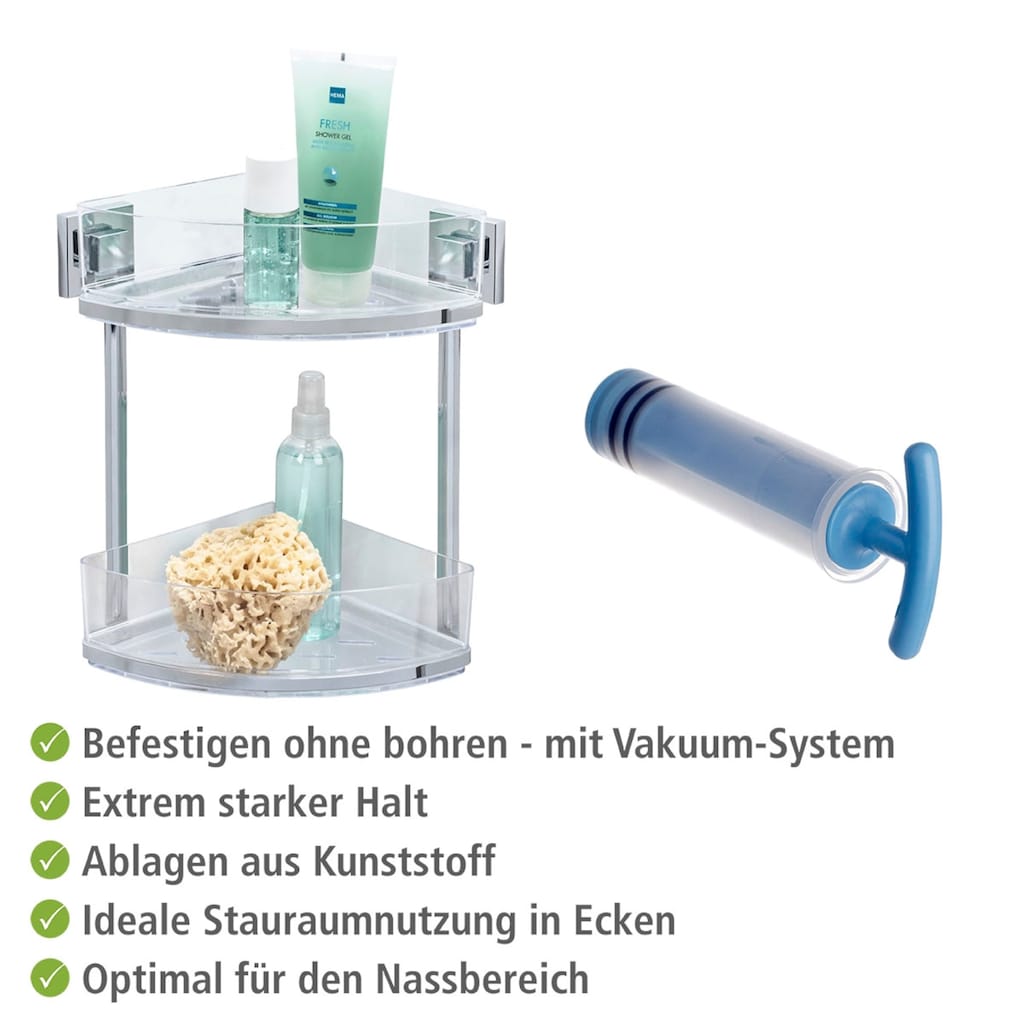 WENKO Eckregal »Vacuum-Loc Quadro«, 2 Etagen