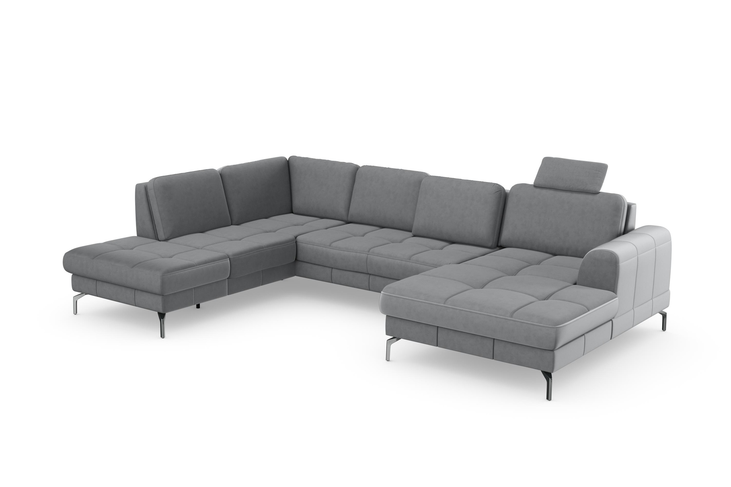 sit&more Wohnlandschaft »Bendigo U-Form«, inklusive Sitztiefenverstellung, Bodenfreiheit 15 cm, in 2 Fußfarben