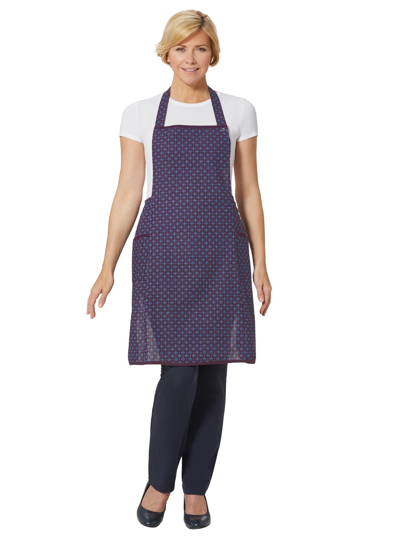 Latzschürze mit Druckknöpfen