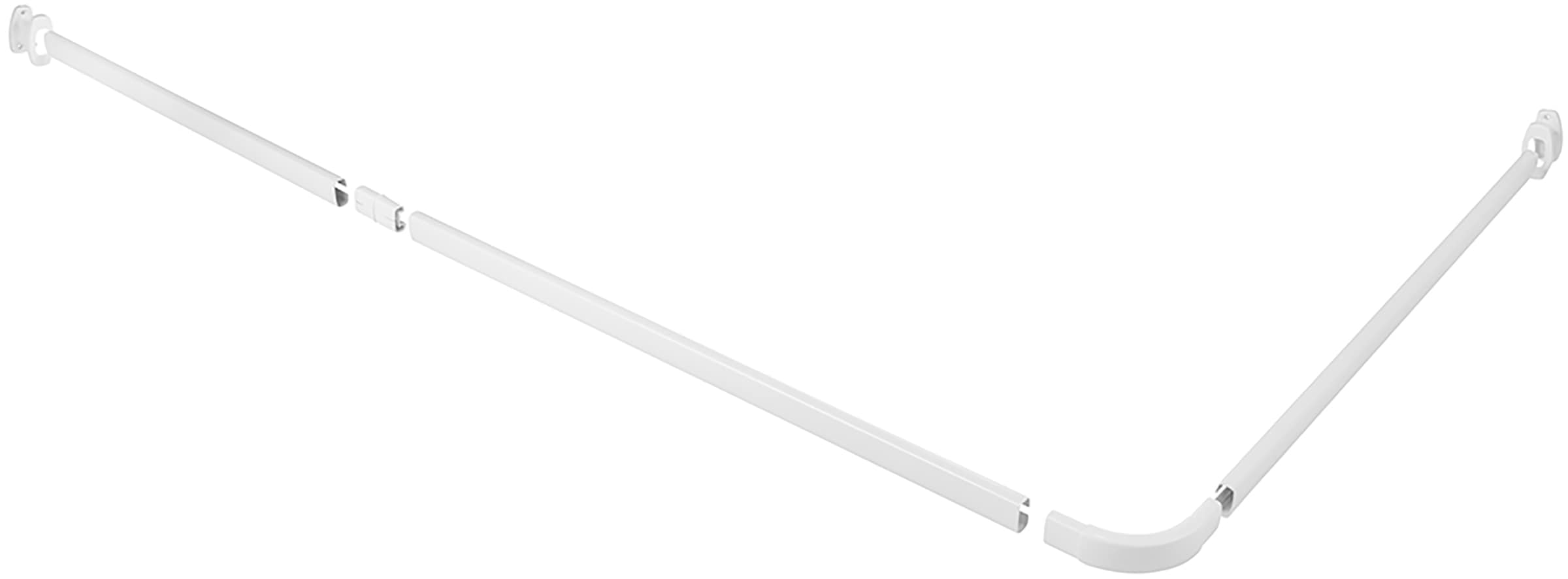 WENKO Winkelstange »Modell Era« Winkelschiene aus Aluminium für Duschvorhänge, inkl. 16 Spezialgleiter