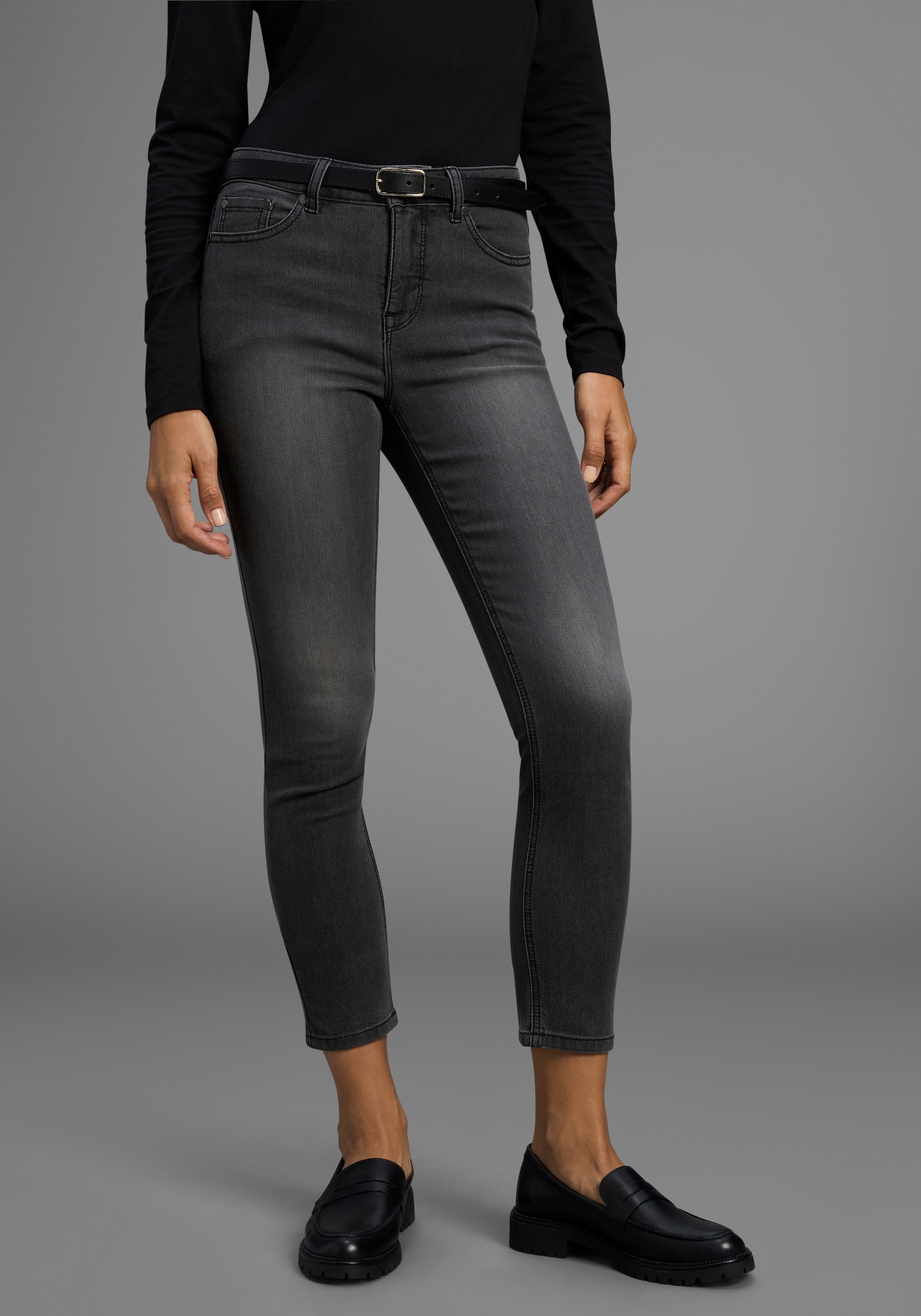 Arizona 7/8-Jeans "Shaping" eng anliegend, Röhrenjeans, High-Waist, 7/8-Länge