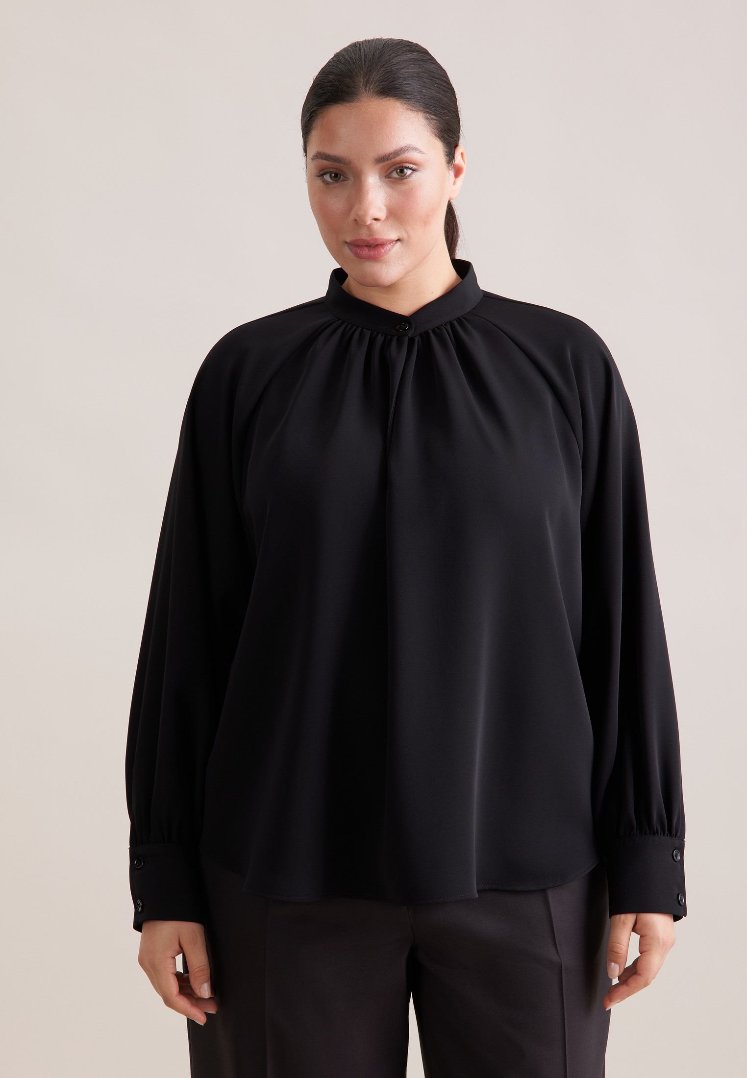 seidensticker Klassische Bluse "Schwarze Rose" 1/1 Rundhals Uni günstig online kaufen