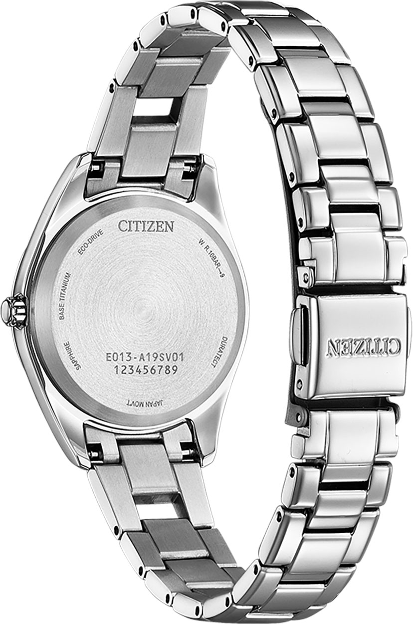 Citizen Solaruhr »EW2601-81L«, Armbanduhr, Damenuhr, Titanarmband, bis 10 bar wasserdicht, Datum