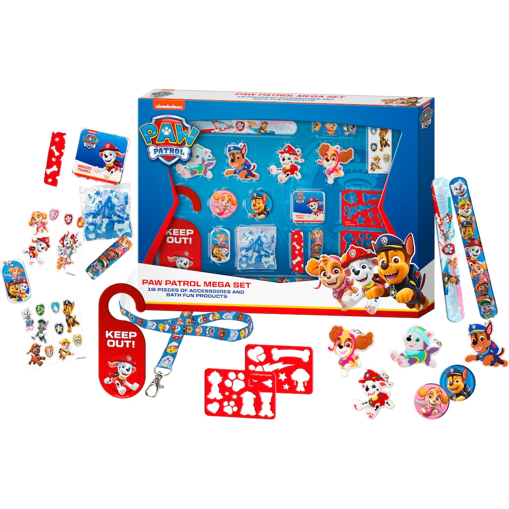 PAW PATROL Hautreinigungs-Set »Mega Set«, (19 teiliges Set mit tollen Accessoires und Badeprodukten)