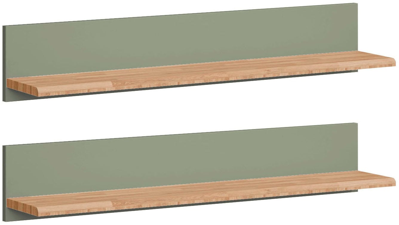 Home affaire Wandregal »Ribe,2er Set,teilmassiv mit massiver Ablagefläche, Breite: je 90 cm«, (Set, 2 St.), Ablageflächen Eiche massiv